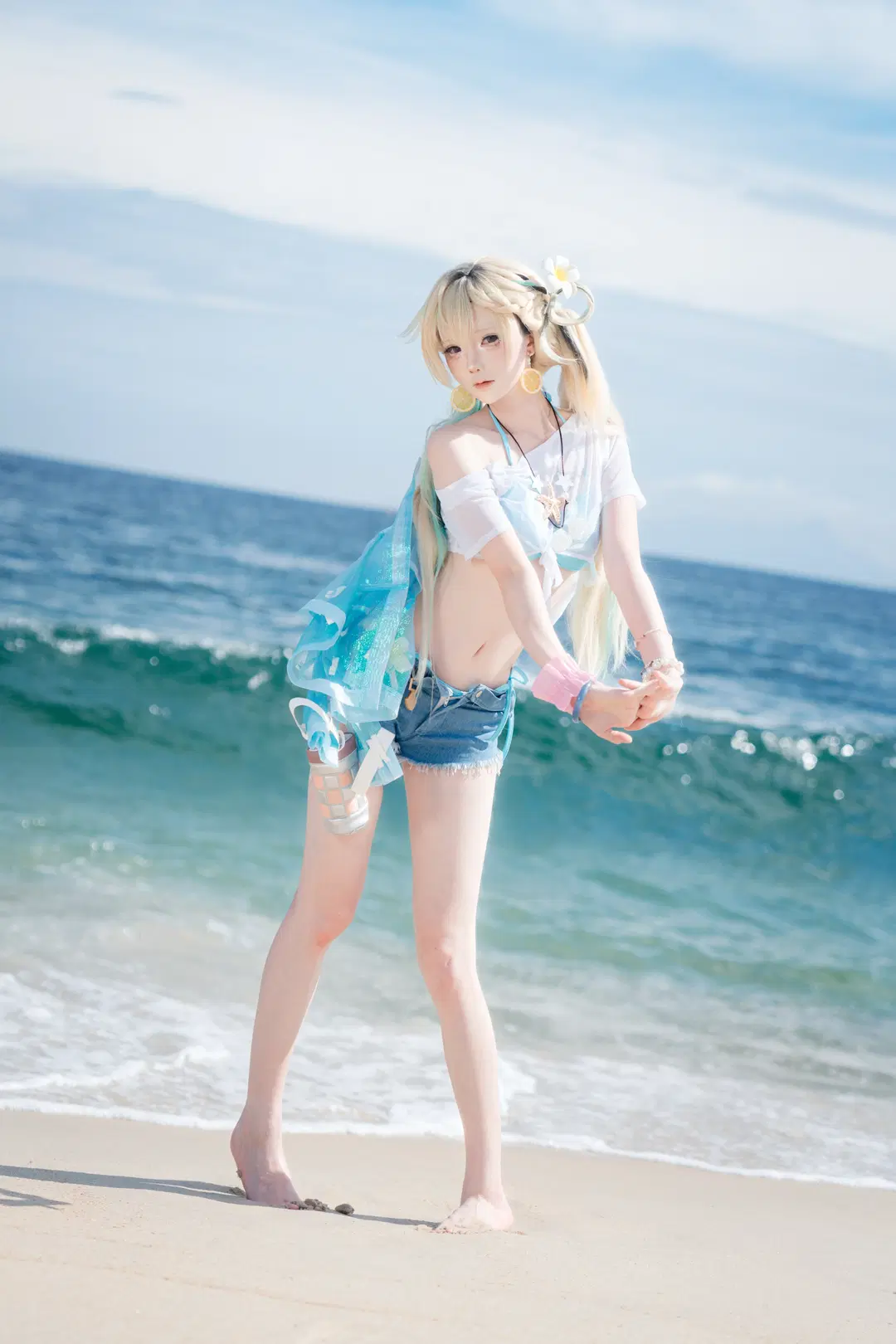 【リンネー先輩コスプレ】『鳴潮』ビーチで過ごす夏のカジュアルポートレート - 肉松 - 3枚目