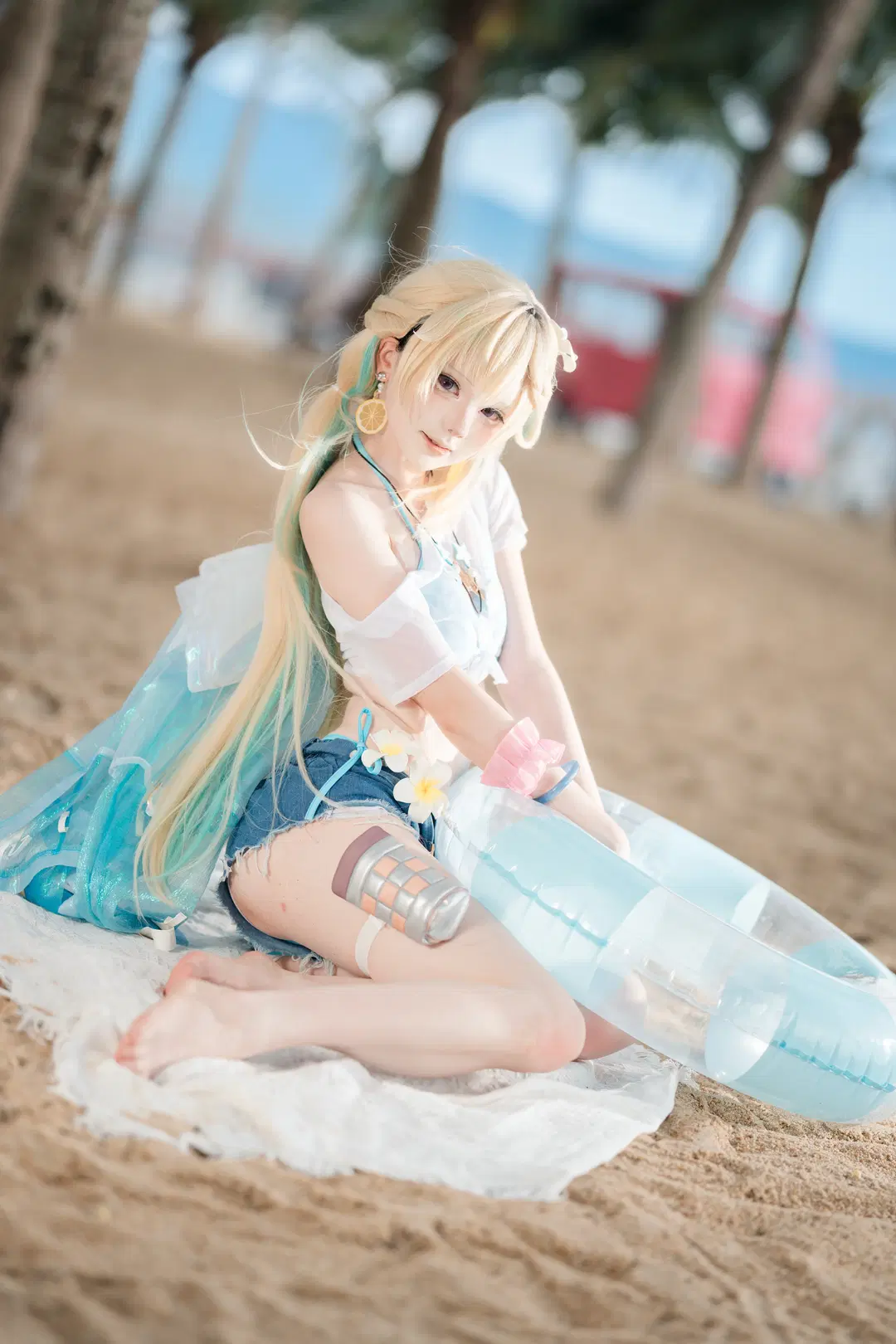 【リンネー先輩コスプレ】『鳴潮』ビーチで過ごす夏のカジュアルポートレート - 肉松 - 5枚目