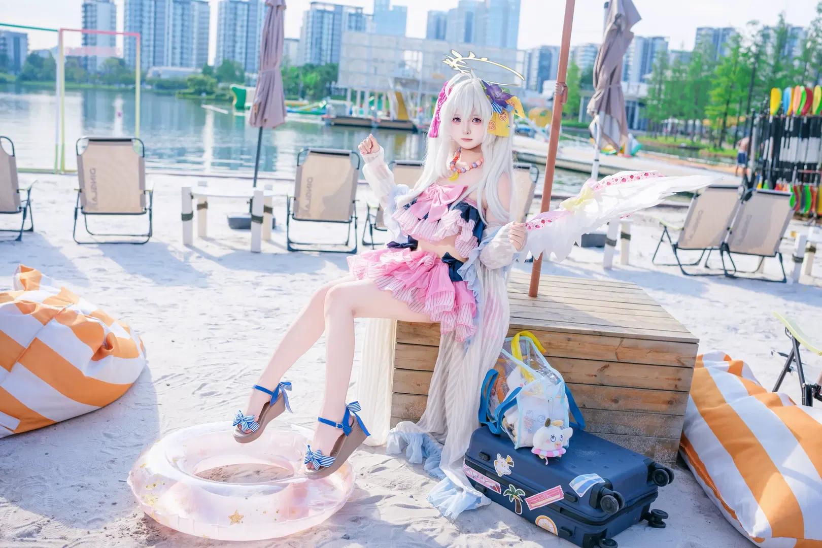 【水梓cos】夏日沙灘上的清透感 - 灵白💕 - 第2張