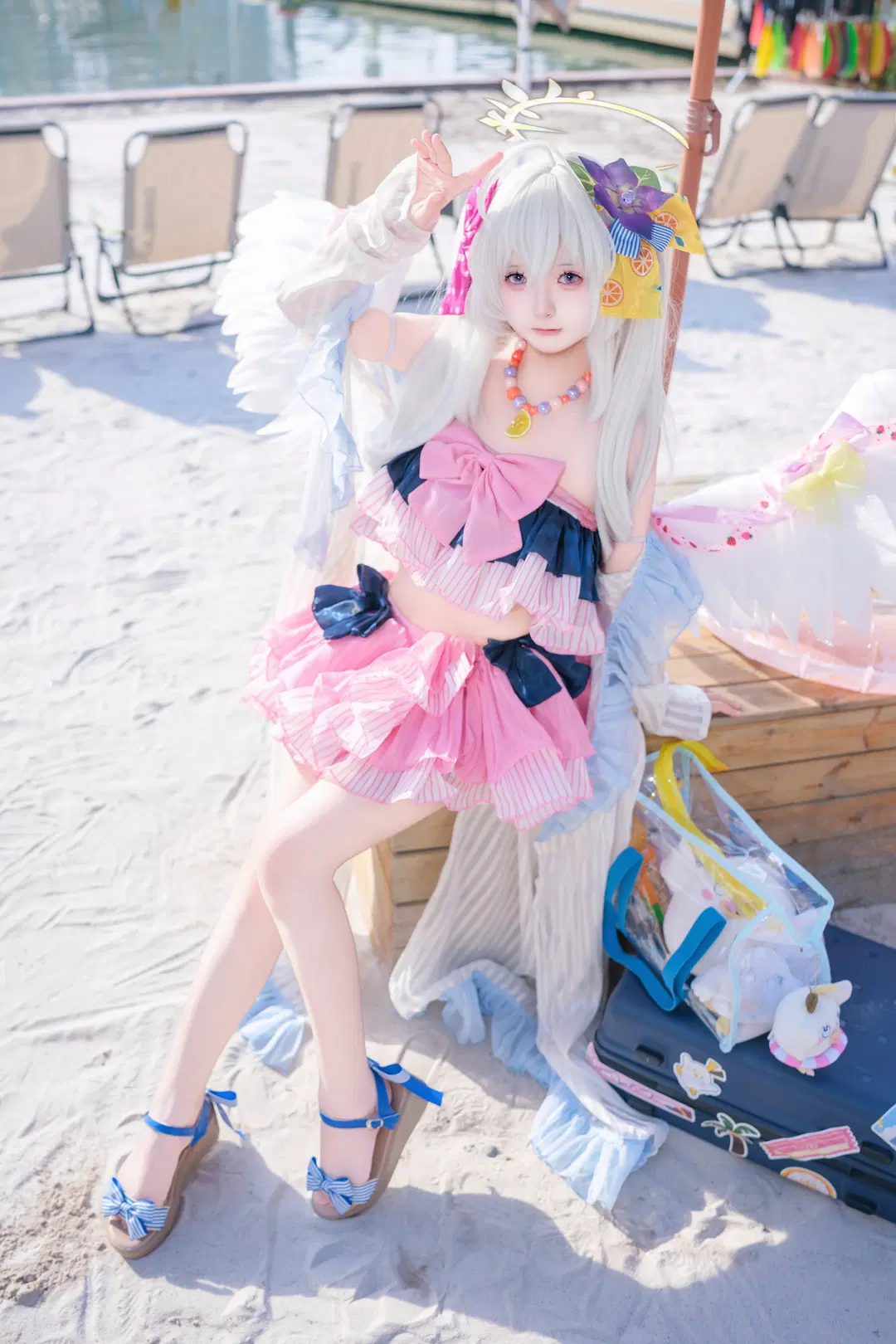 【小梓cos】夏日沙滩上的清新可爱风 - 灵白💕 - 第2张