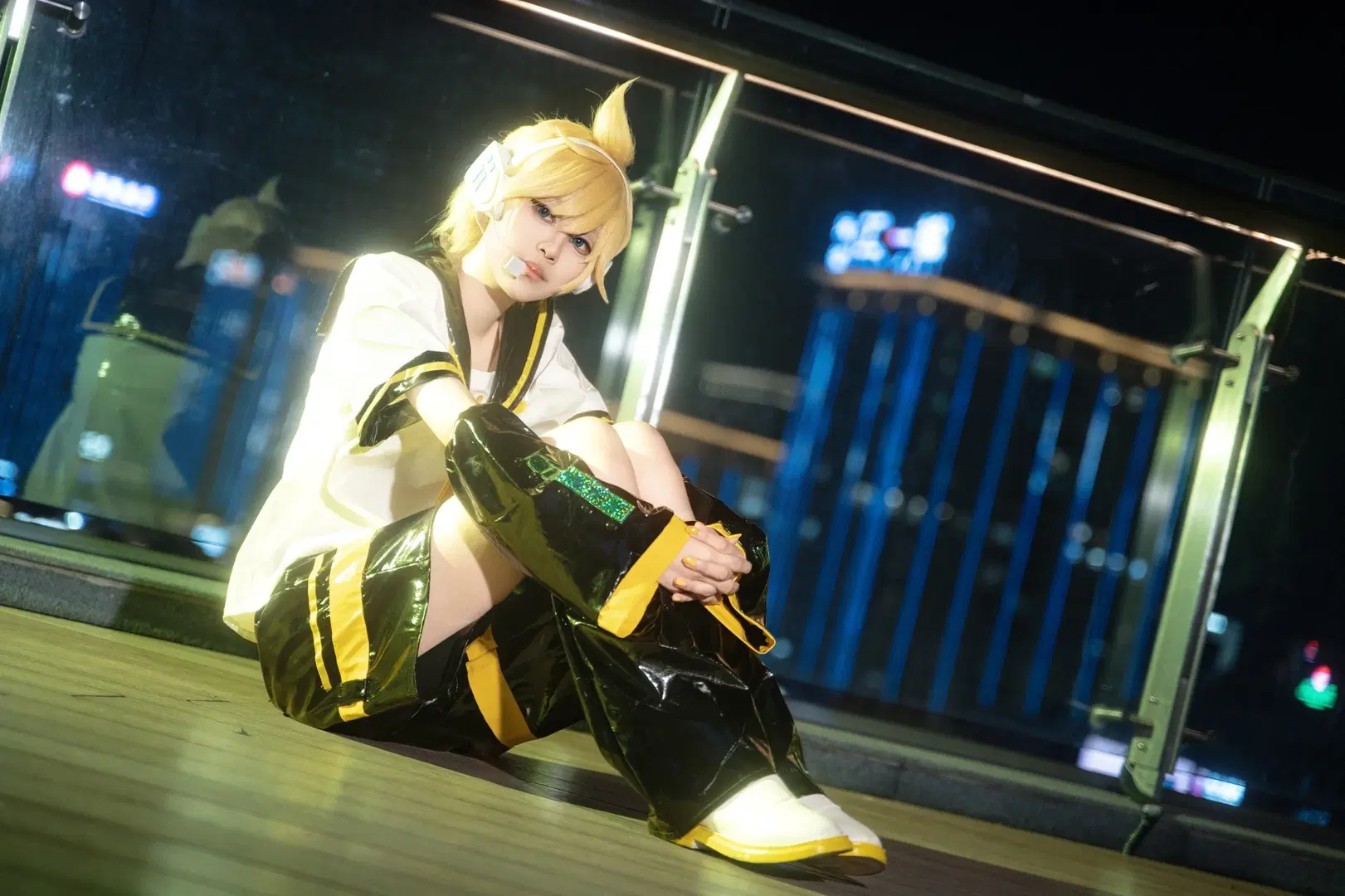 【鏡音連cos】天台夜景下的舞臺主角 - 叶彦📷 - 第3張
