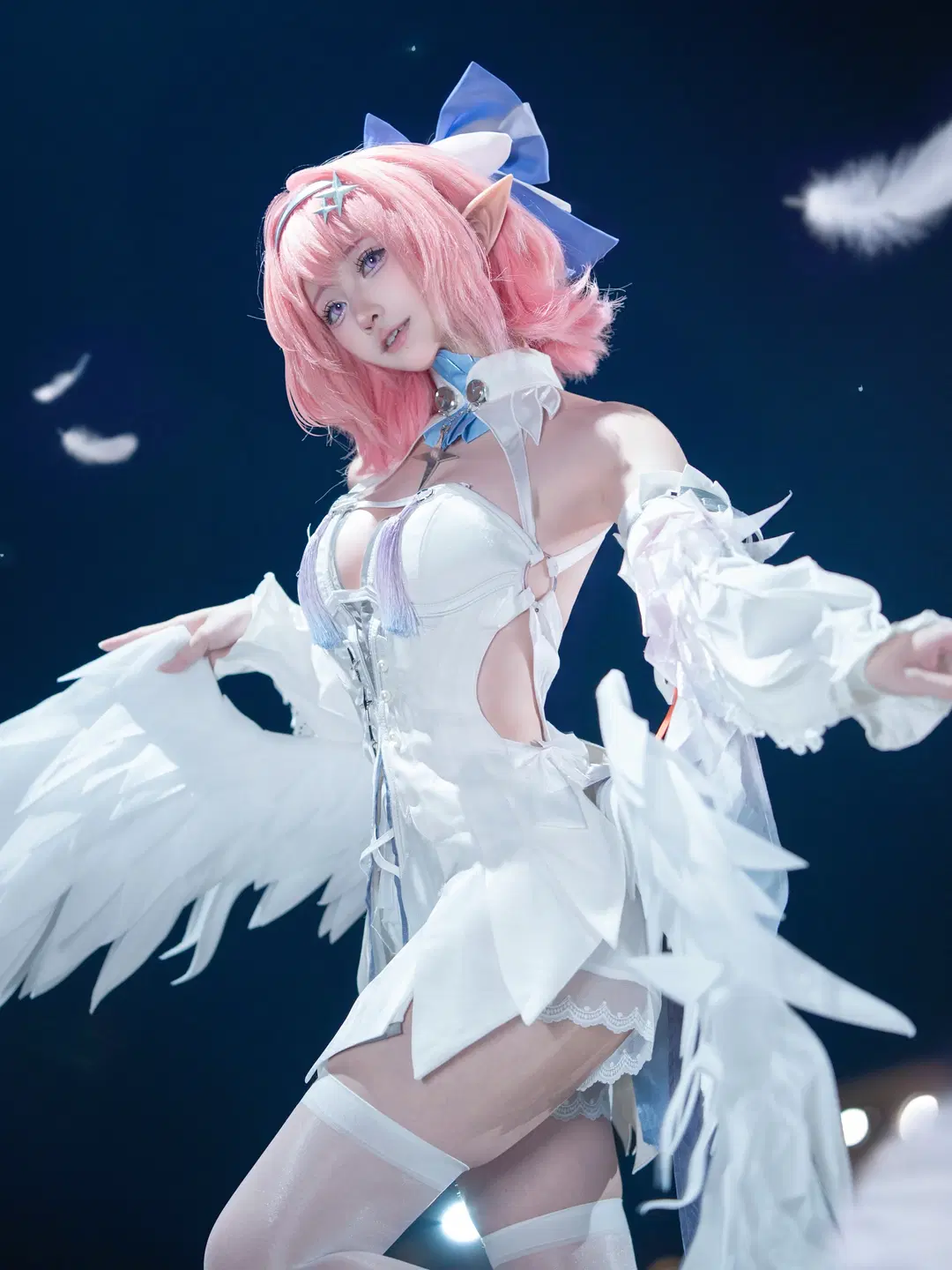 cosplay, 二次元摄影, 过膝袜, 漫展体验官, 白蓝天使风