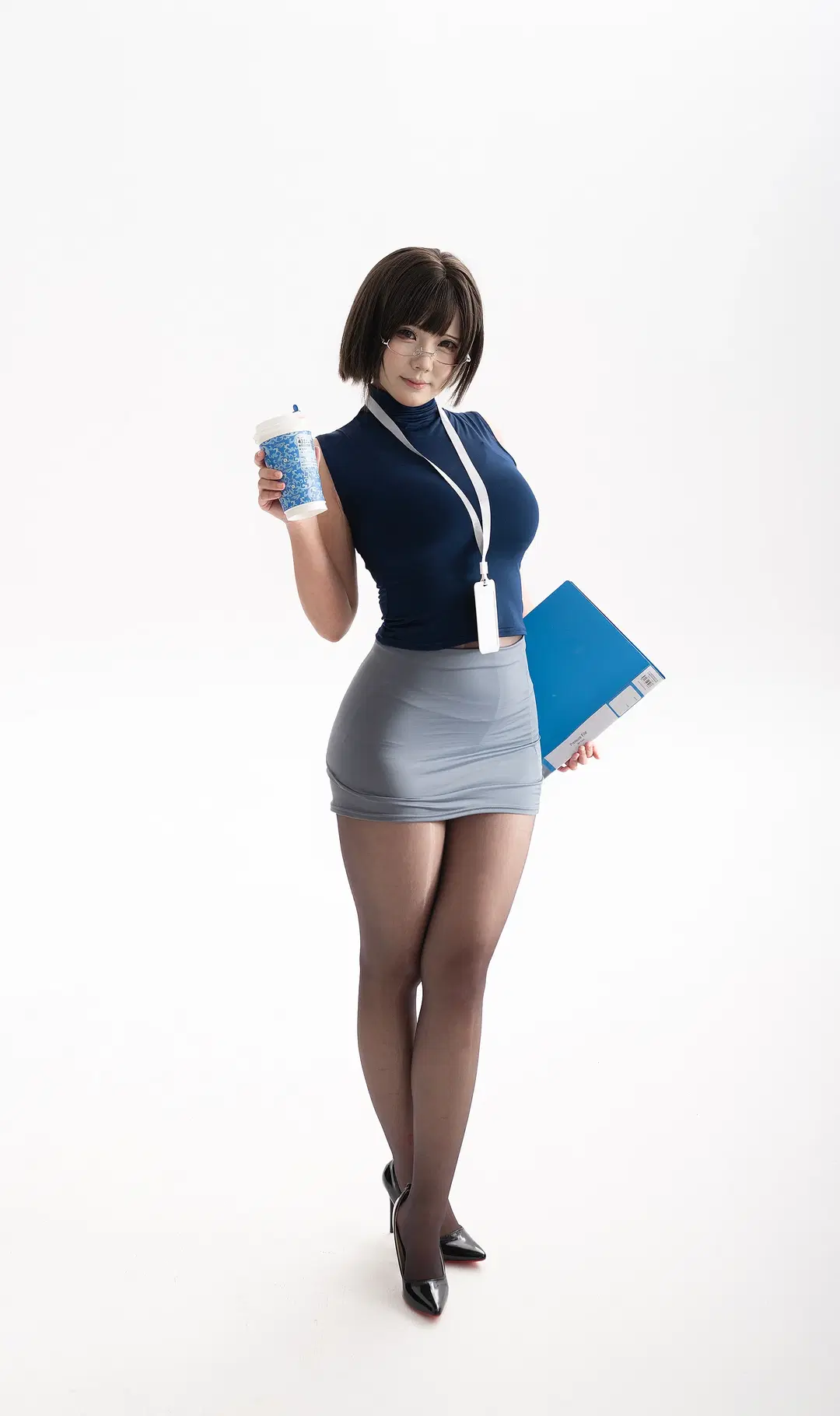 cosplay, 黑丝, 白棚摄影, 职场OL穿搭, 汪汪狗