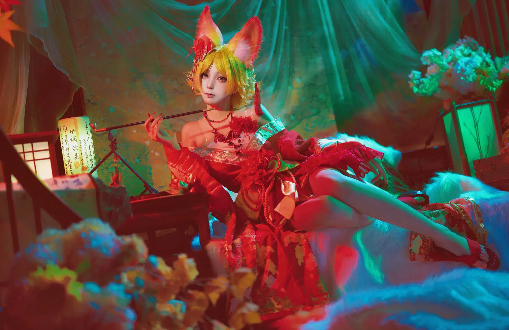 Japanese style, Honor of Kings, Studio portrait, Daji cosplay, Sakuran