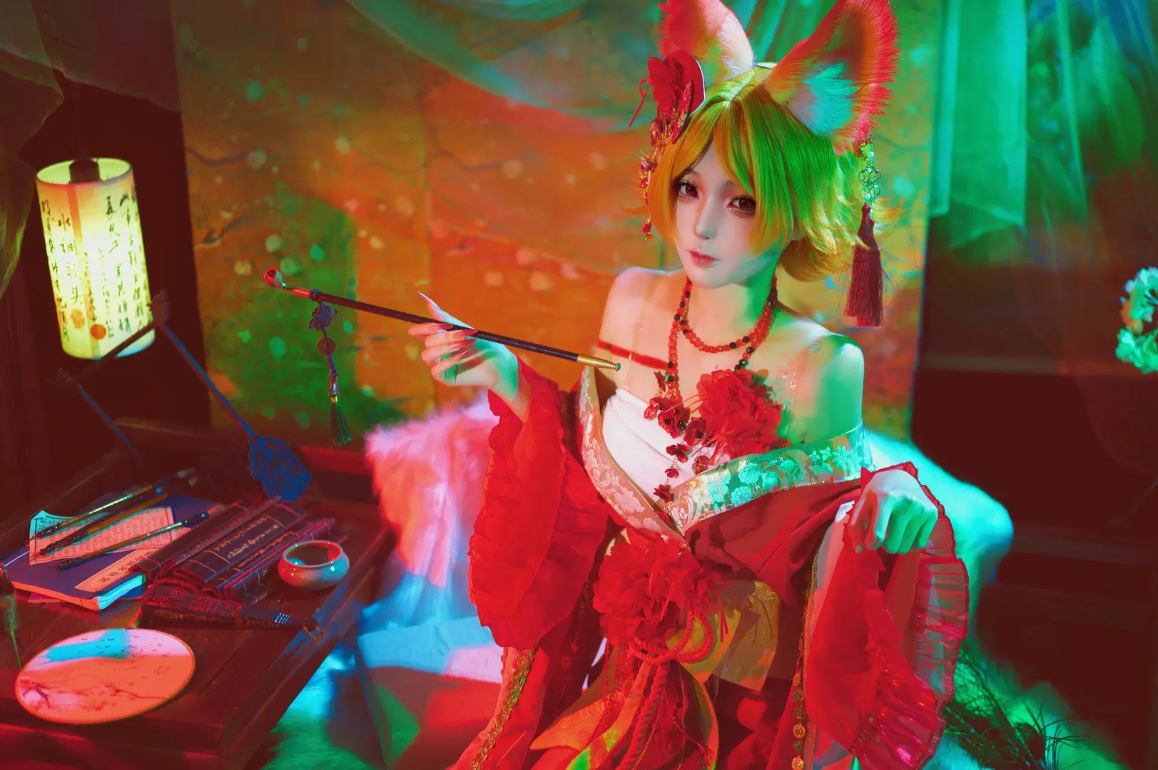 【妲己cos】王者榮耀惡女花魁棚拍寫真 - 星亦如塵 - 第4張