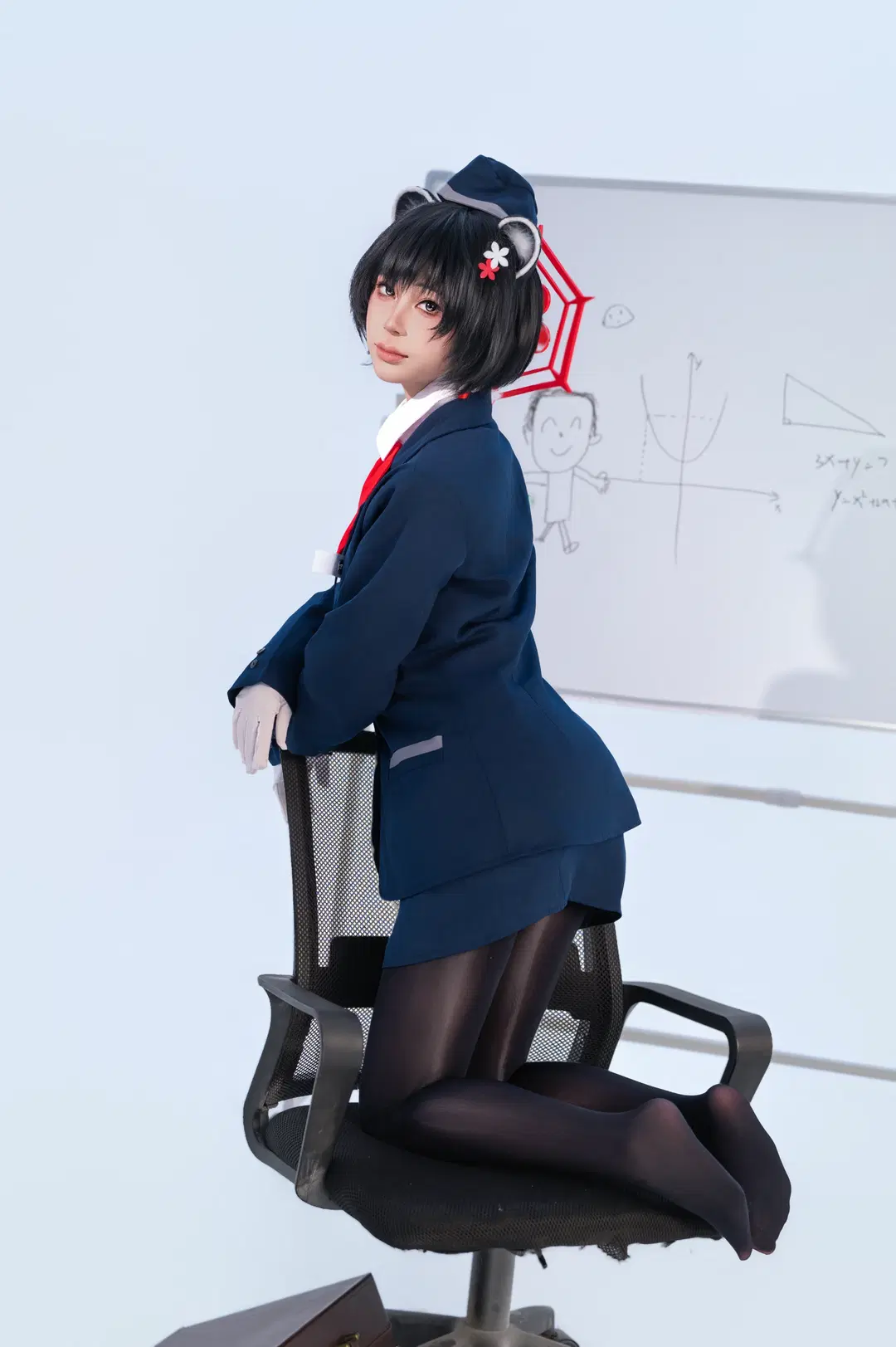 cosplay, 蔚蓝档案, 制服, 黑丝, 春日椿cos