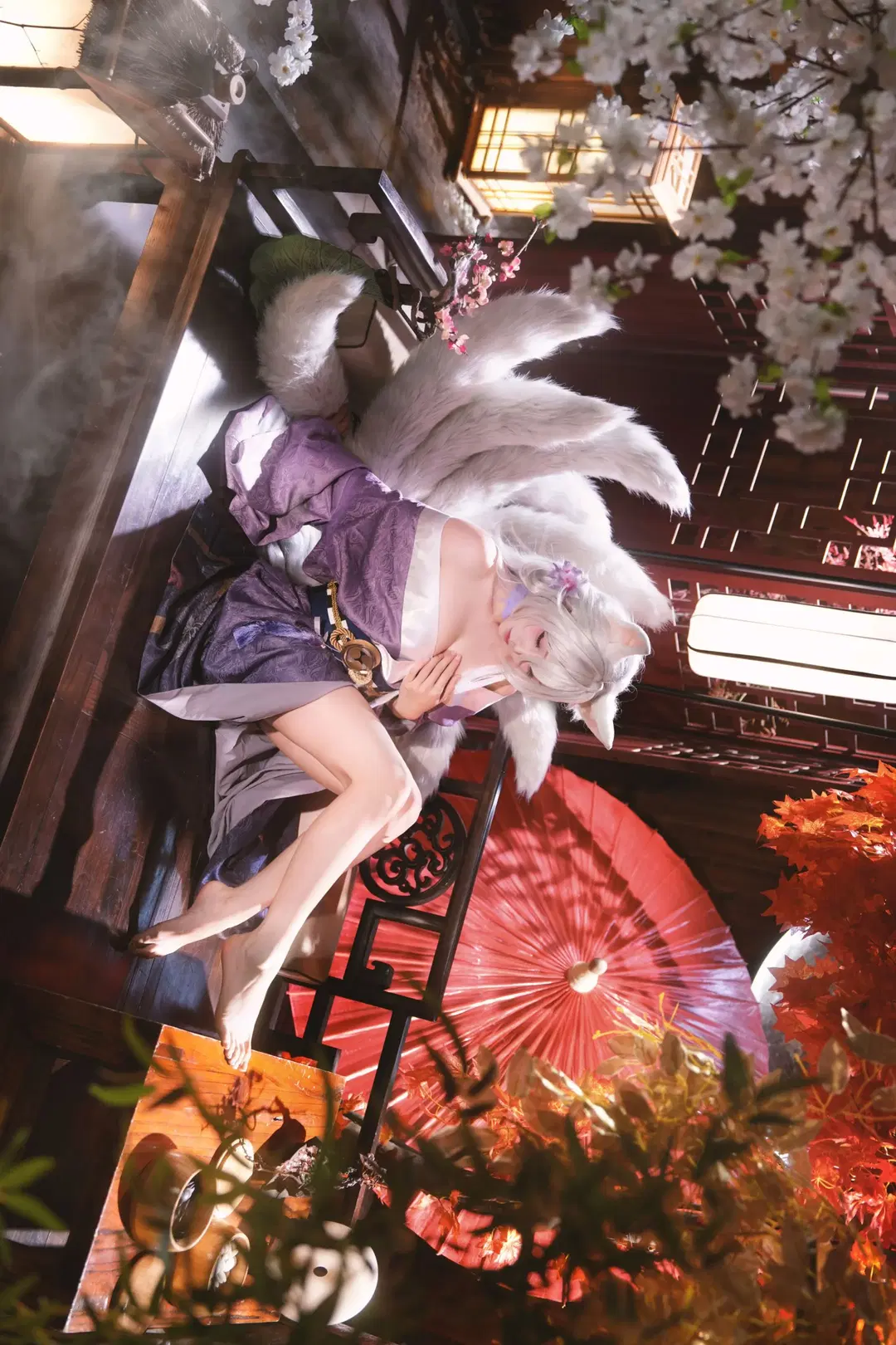 【白凤cos】紫白和风晴雨狐嫁，这套狐妖装扮太温柔了 - shiro天天疯 - 第2张