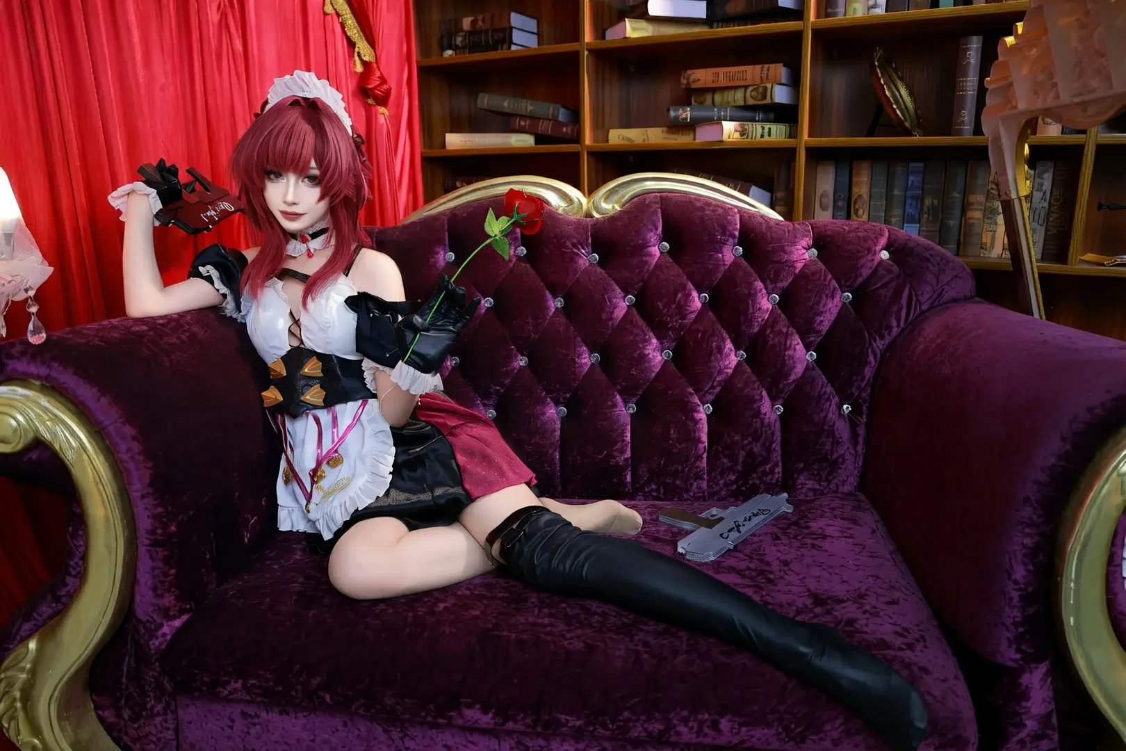 【卡夫卡cos】崩坏星穹铁道，红发女仆装与复古沙龙的碰撞 - cui脆皮 - 第4张
