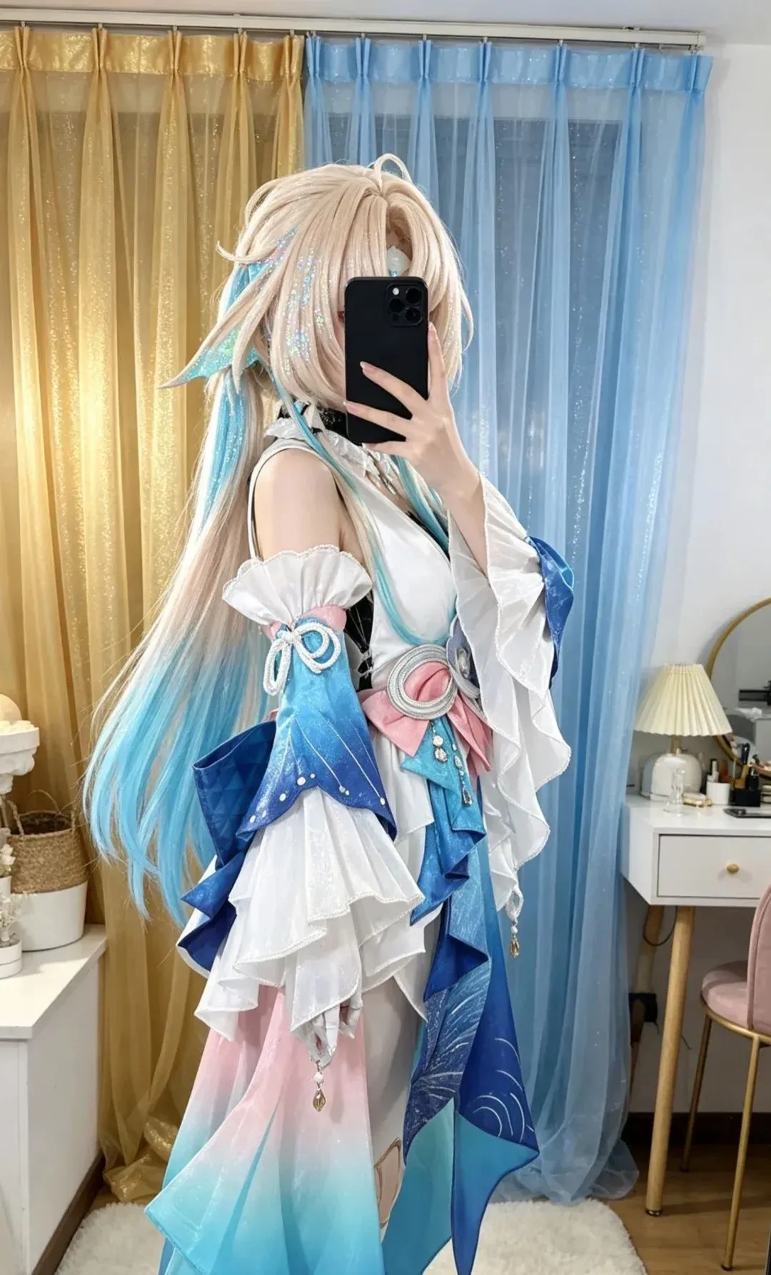 【真珠cos】蓝粉渐变裙摆的私设造型记录 - 小彭《星穹铁道》 - 第2张