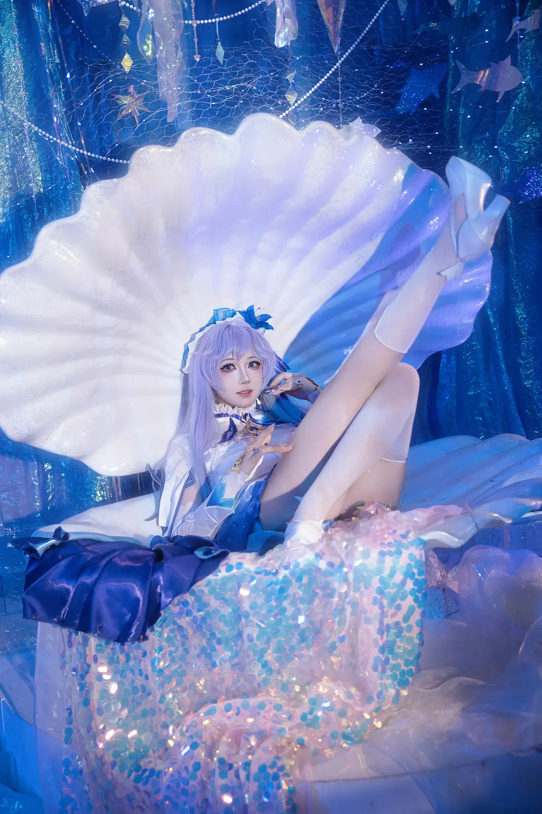 鸣潮, 二次元cosplay, 坎特蕾拉cos, 微光海洋, 丝袜美腿