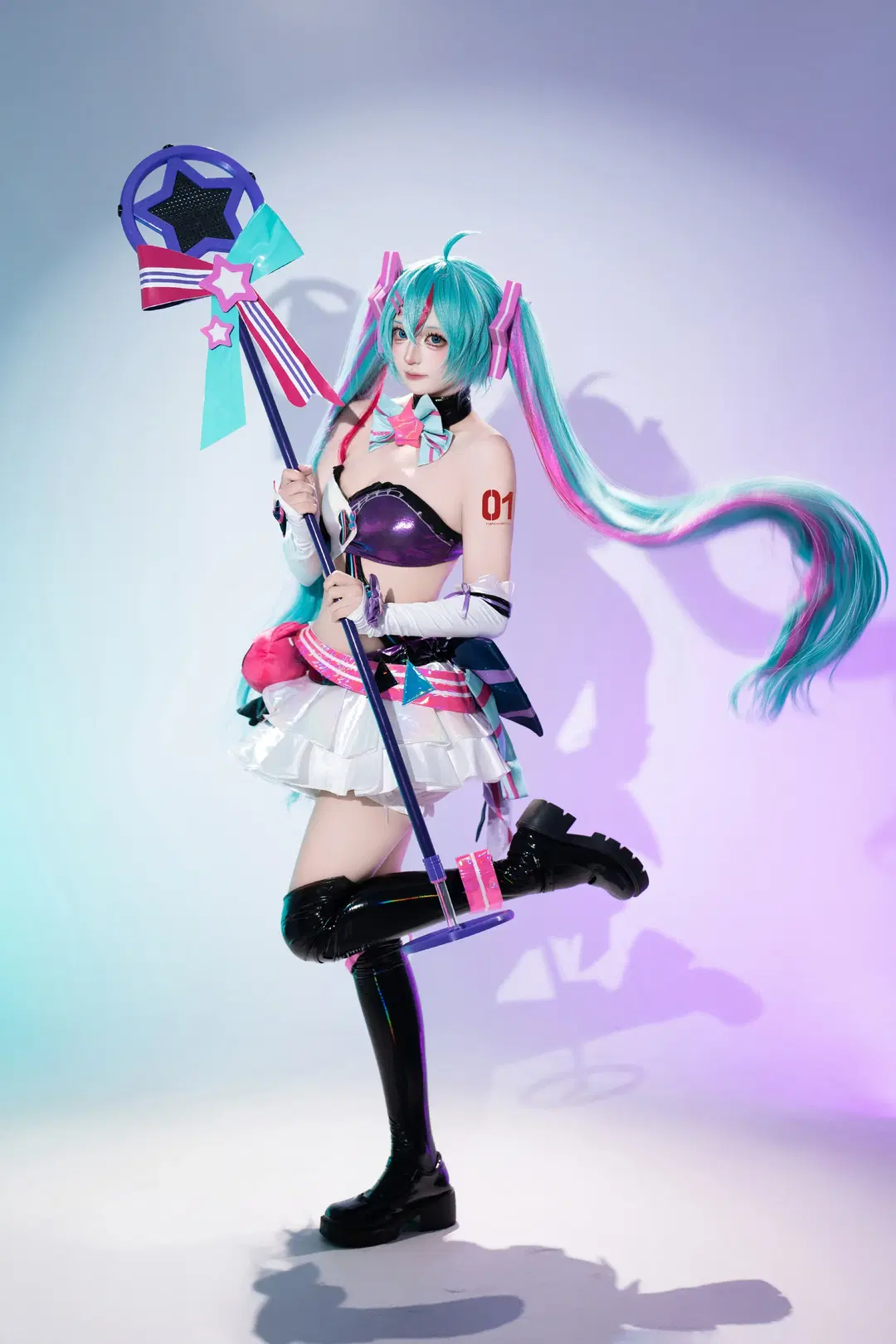 初音未来, 初音未来cos, 二次元cos, 黑丝, 喵斯初音