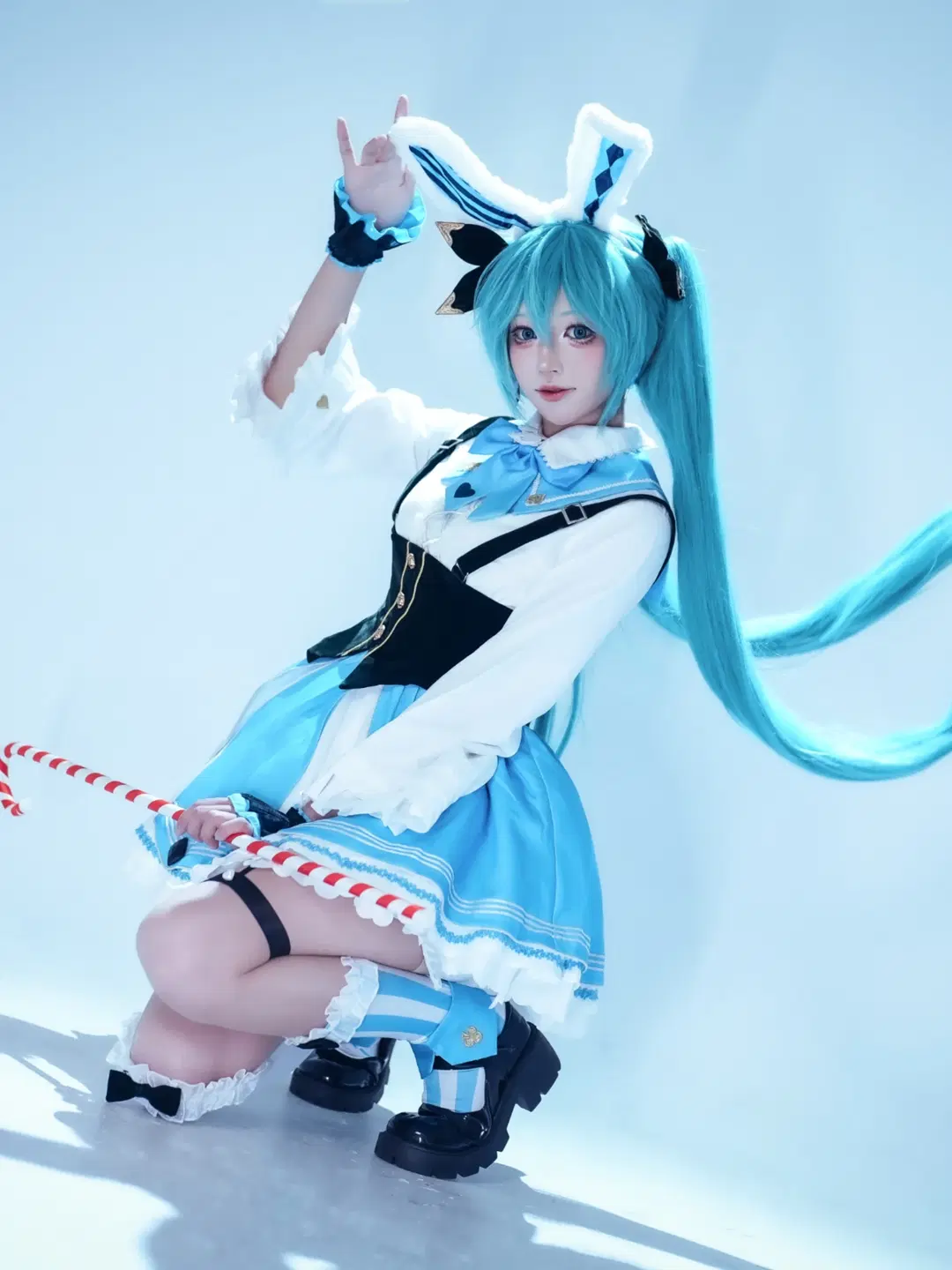 初音未来, 初音未来cos, 兔耳, 丝袜, 未来有你