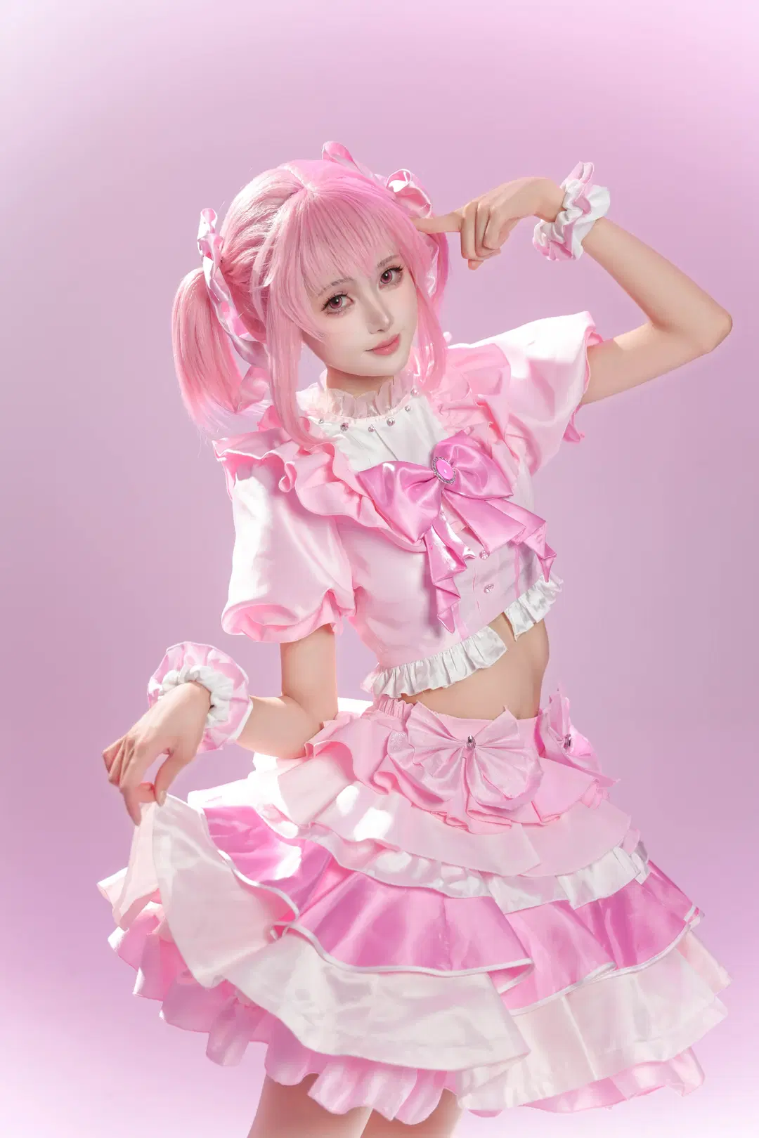 【鹿目圆cos】魔法少女小圆打歌服，超完整的活力动态动作参考 - 时雨 - 第13张