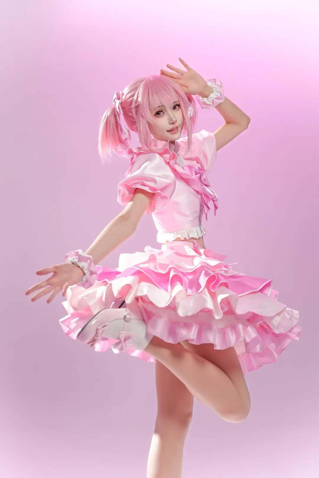 【鹿目圆cos】魔法少女小圆打歌服，超完整的活力动态动作参考 - 时雨 - 第7张