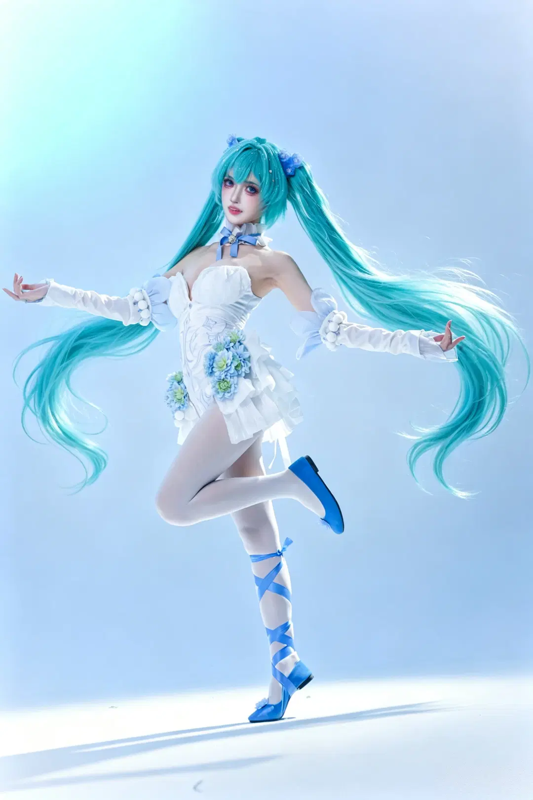 【初音未来cos】粉蝶花精灵的梦幻舞台感 - 时雨 - 第5张