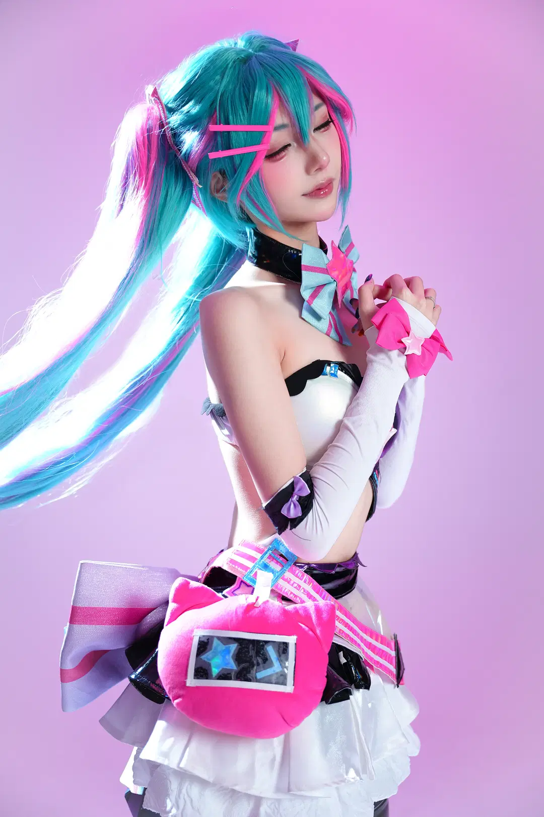 【初音ミク コスプレ】『ミューズダッシュ』コラボのピンクステージスタイル - 时雨 - 10枚目