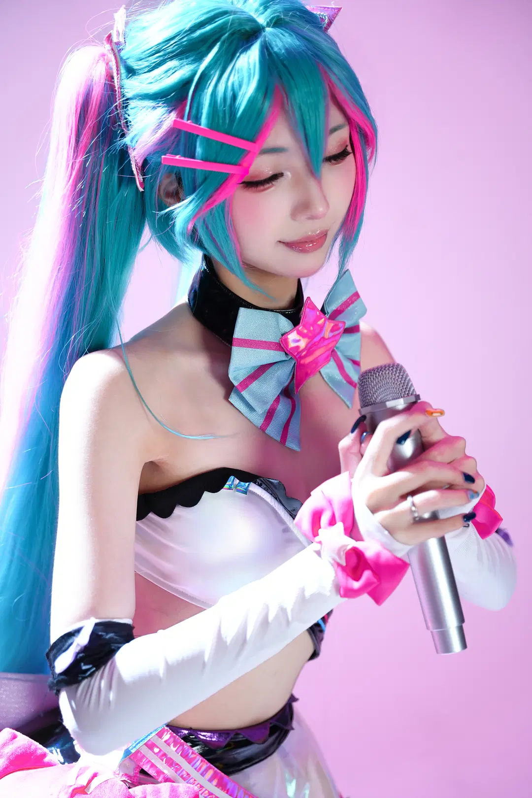 【初音ミク コスプレ】『ミューズダッシュ』コラボのピンクステージスタイル - 时雨 - 11枚目