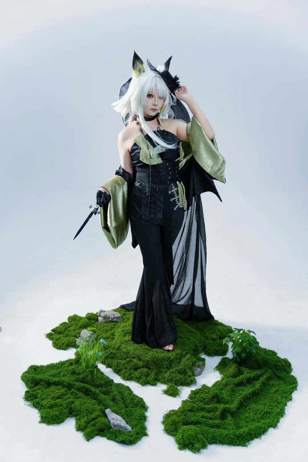 二次元摄影, 明日方舟, 哥特风cos, 凯尔希cos, 棚拍动作参考