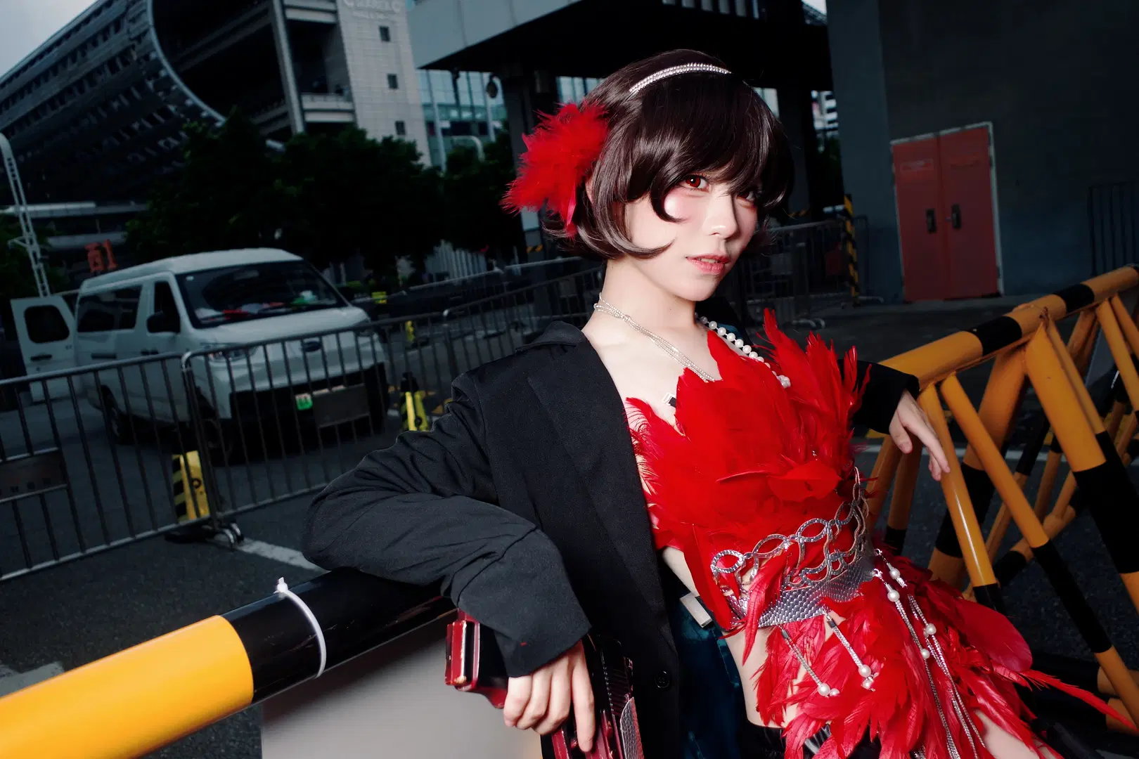 cosplay, 斯奈德cos, 重返未来1999, cicf, 红黑羽毛造型
