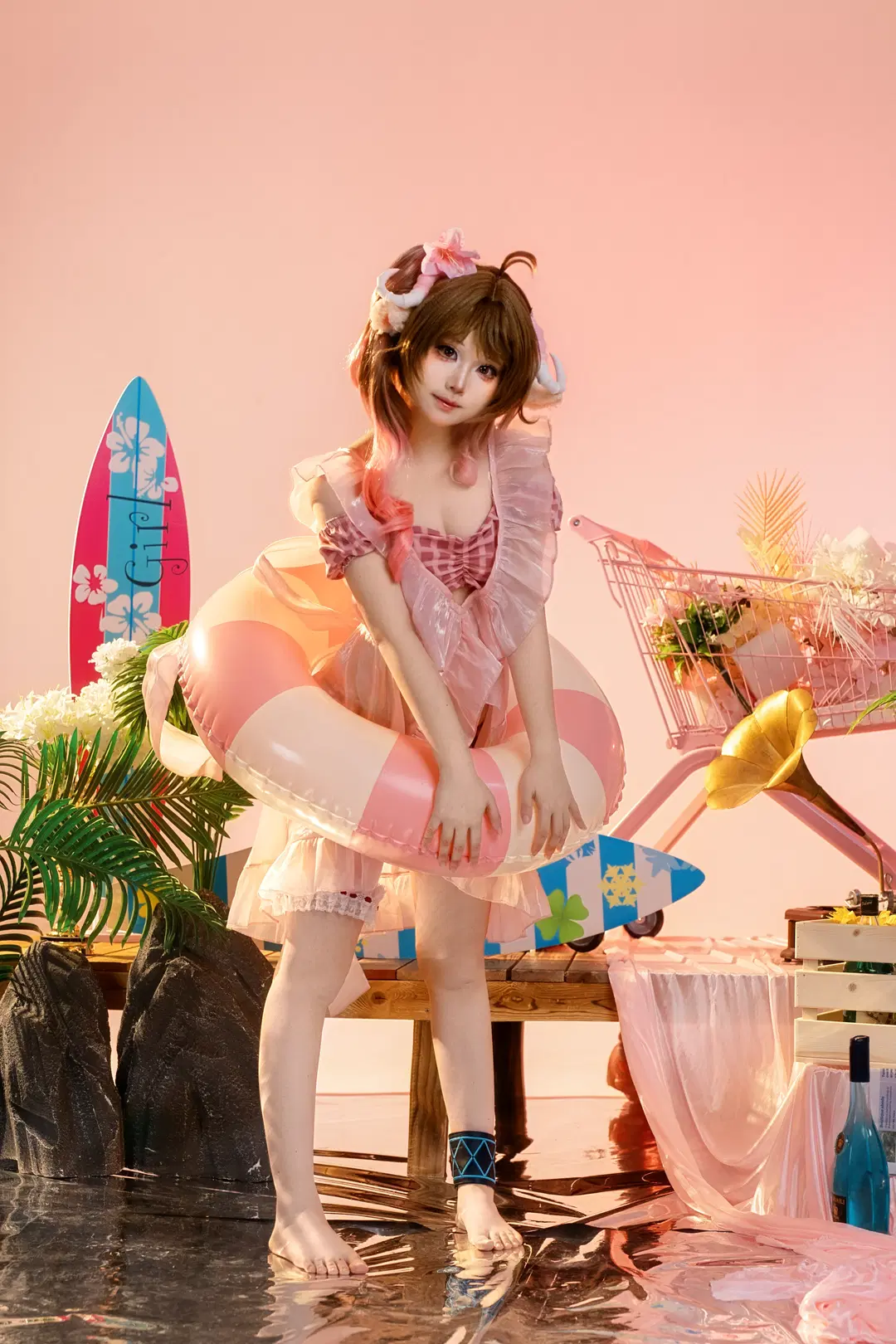 【エイヤフィヤトラ コスプレ】ピンクの砂浜で感じる夏の涼やかさ - pzzz - 4枚目