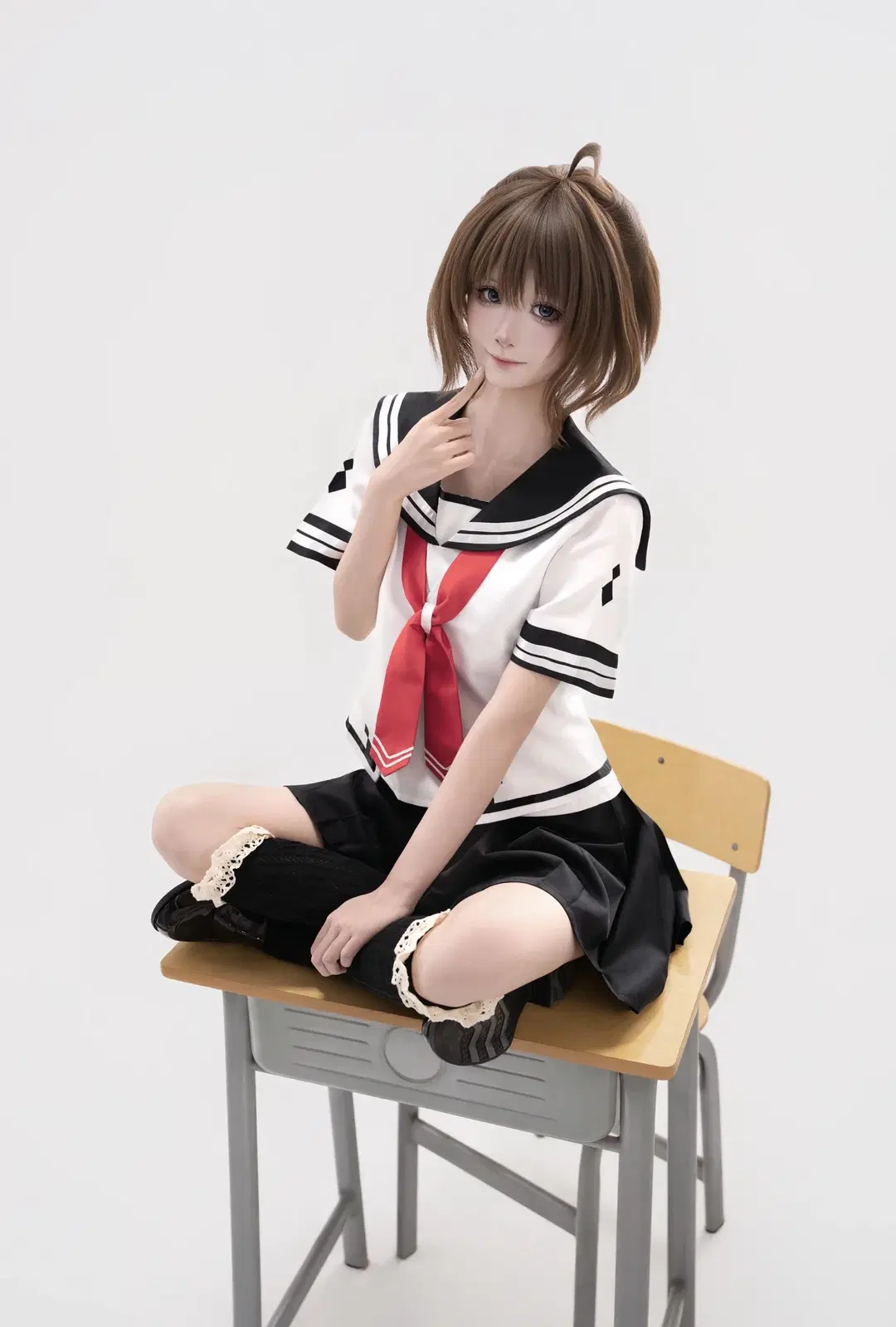 【水无月萤cos】天津罪里的经典水手服造型 - lov3eeanxxx - 第3张