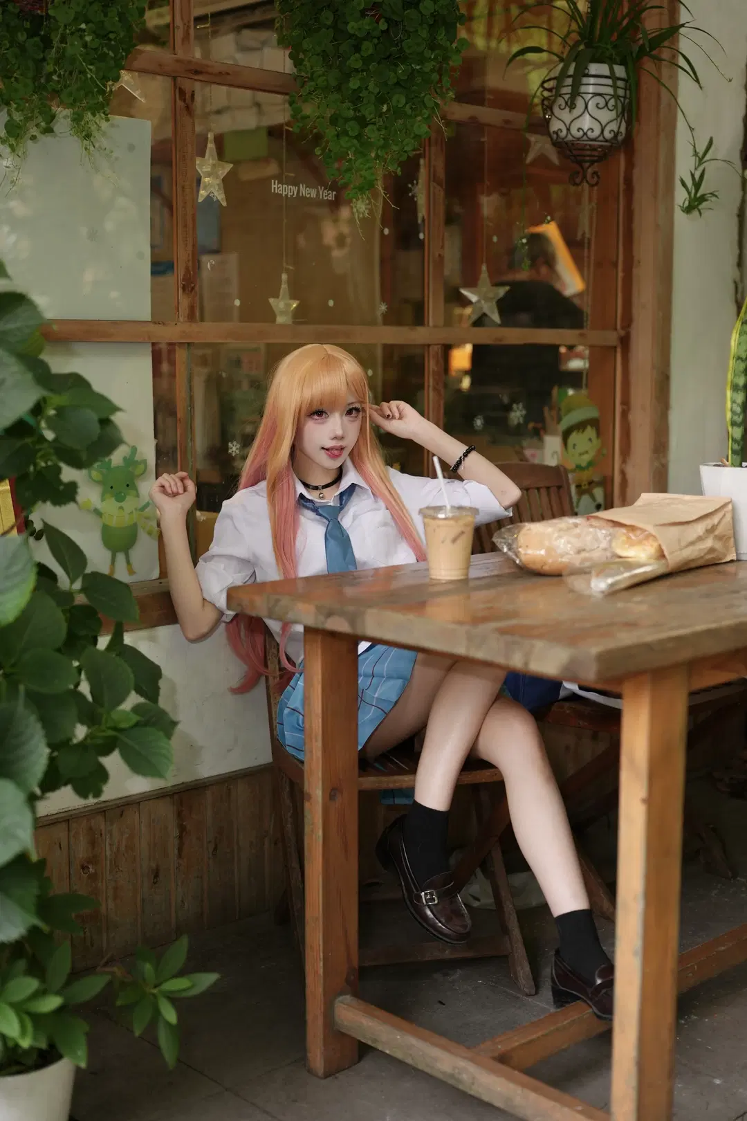 cos正片, 喜多川海梦cos, 日系校服, 日常感cos, 面包店写真