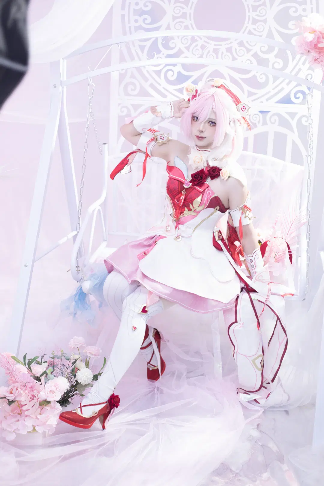 【愛莉希雅cos】崩壞三愛願妖精的粉白夢幻視覺 - 玖煵 - 第3張