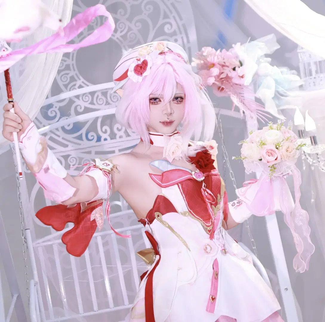 【愛莉希雅cos】崩壞三愛願妖精的粉白夢幻視覺 - 玖煵 - 第8張