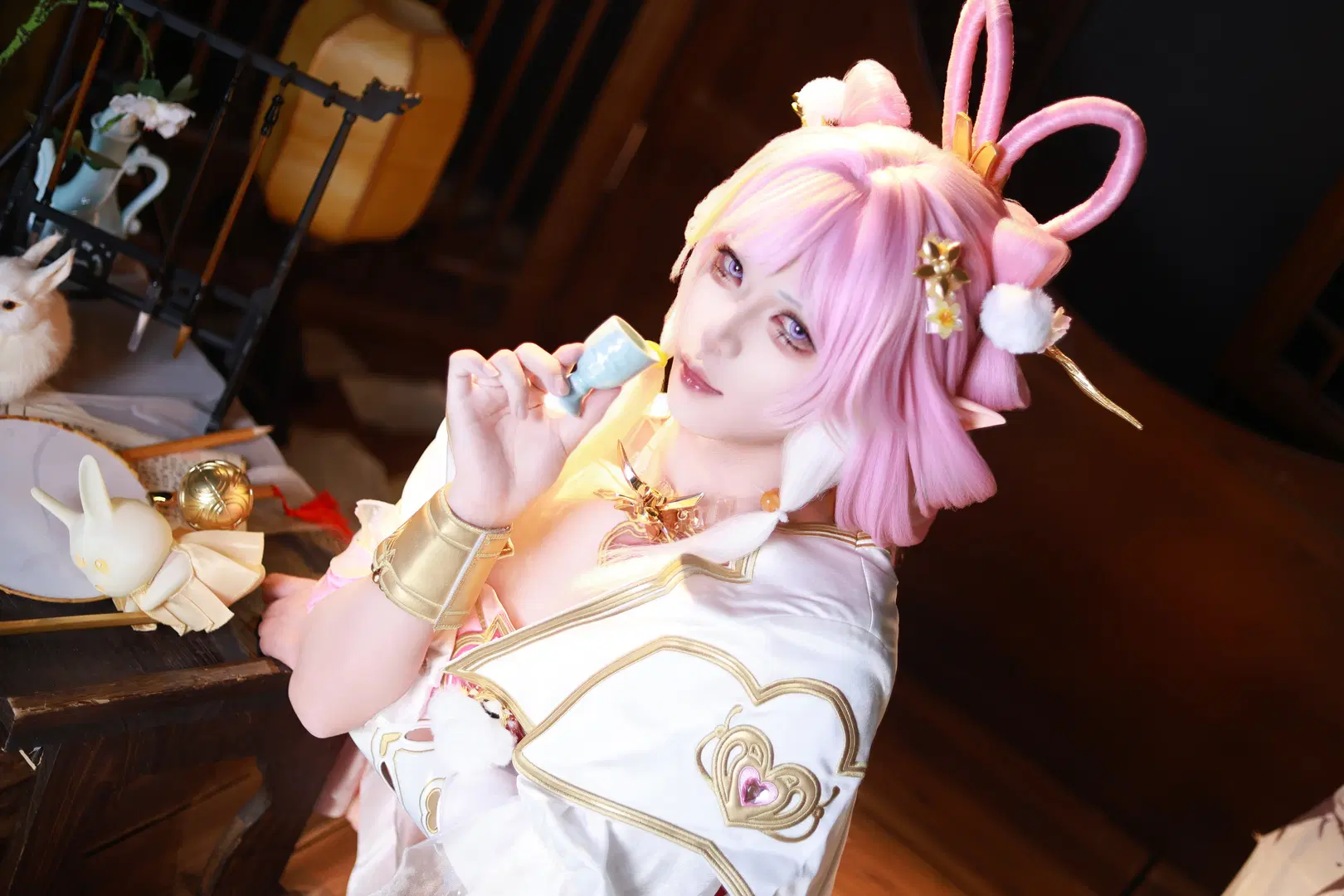 [Elysia Cosplay] Yearning to Flow with the Moonlight: Breathtaking Moments of Serene Moon & Slender Grace by 玖煵 - Image 2