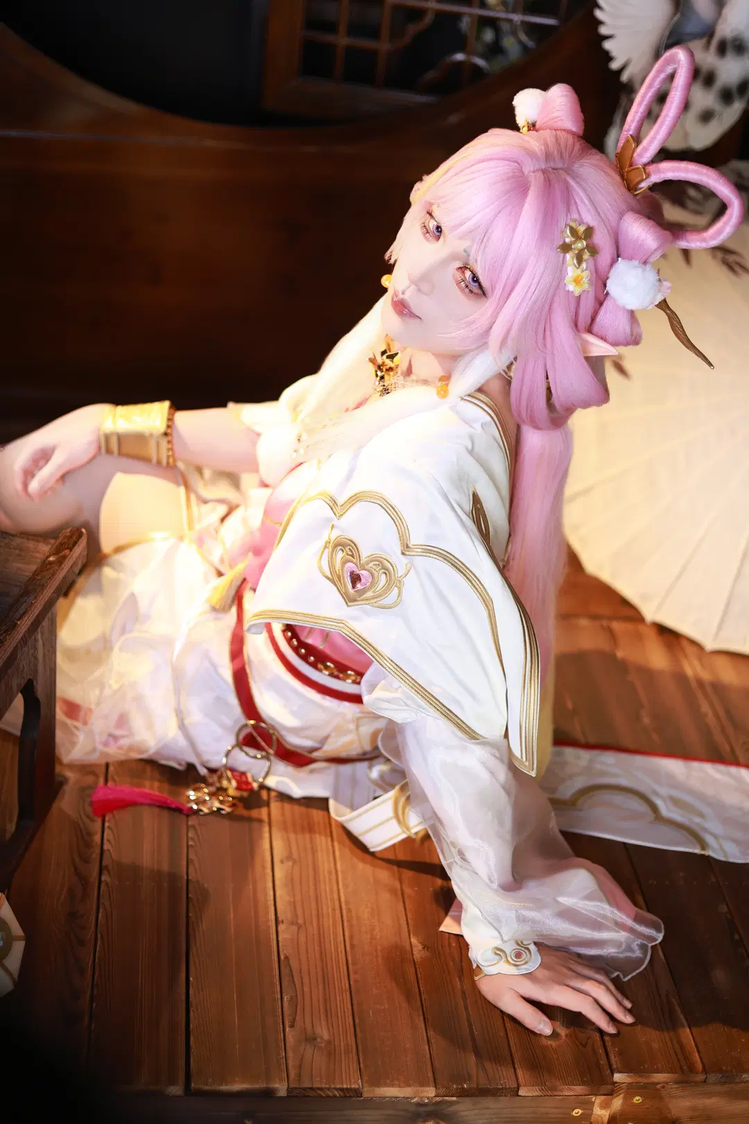 [Elysia Cosplay] Yearning to Flow with the Moonlight: Breathtaking Moments of Serene Moon & Slender Grace by 玖煵 - Image 9