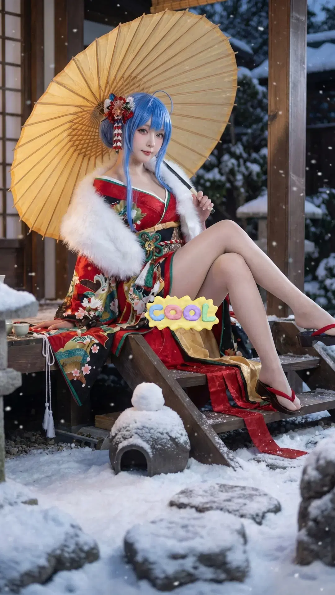 セントルイス コスプレ 制服白ストッキングと雪景色着物の共鳴 - 万艳同芳 - 5枚目