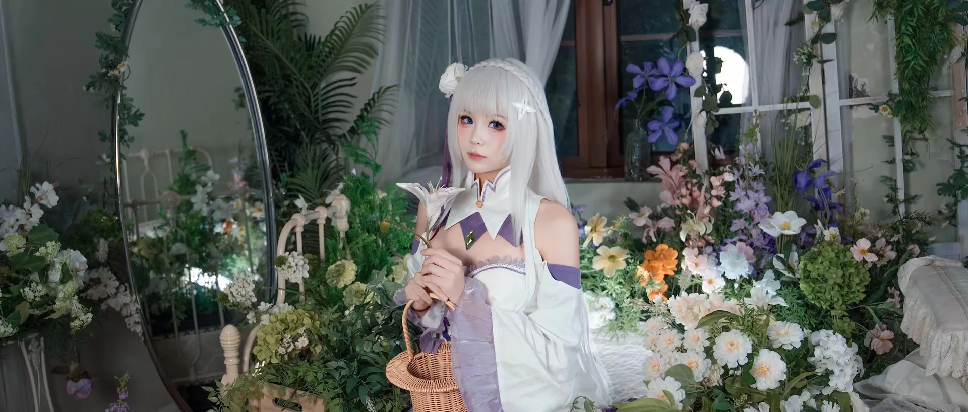 【艾蜜莉雅cos】从零开始的异世界生活 白紫裙摆的镜中花影 - 编号0827 - 第5张