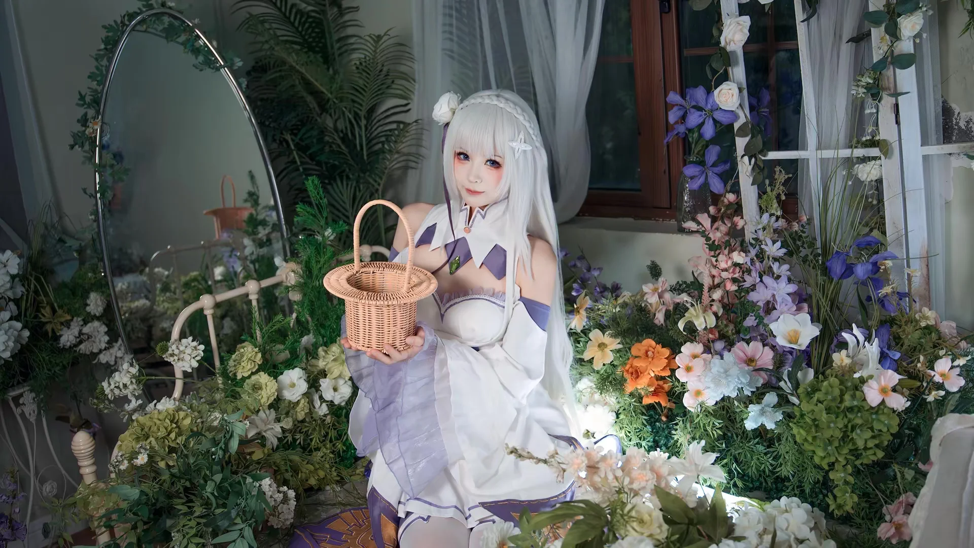 【艾蜜莉雅cos】从零开始的异世界生活 白紫裙摆的镜中花影 - 编号0827 - 第6张