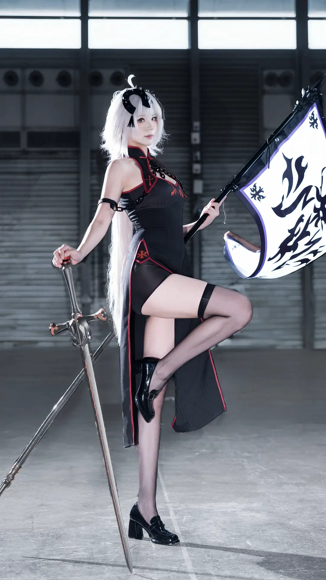 cosplay, Convention photos, Jeanne d'Arc (Alter) cosplay, Stockings, Jeanne d'Arc Alter qipao