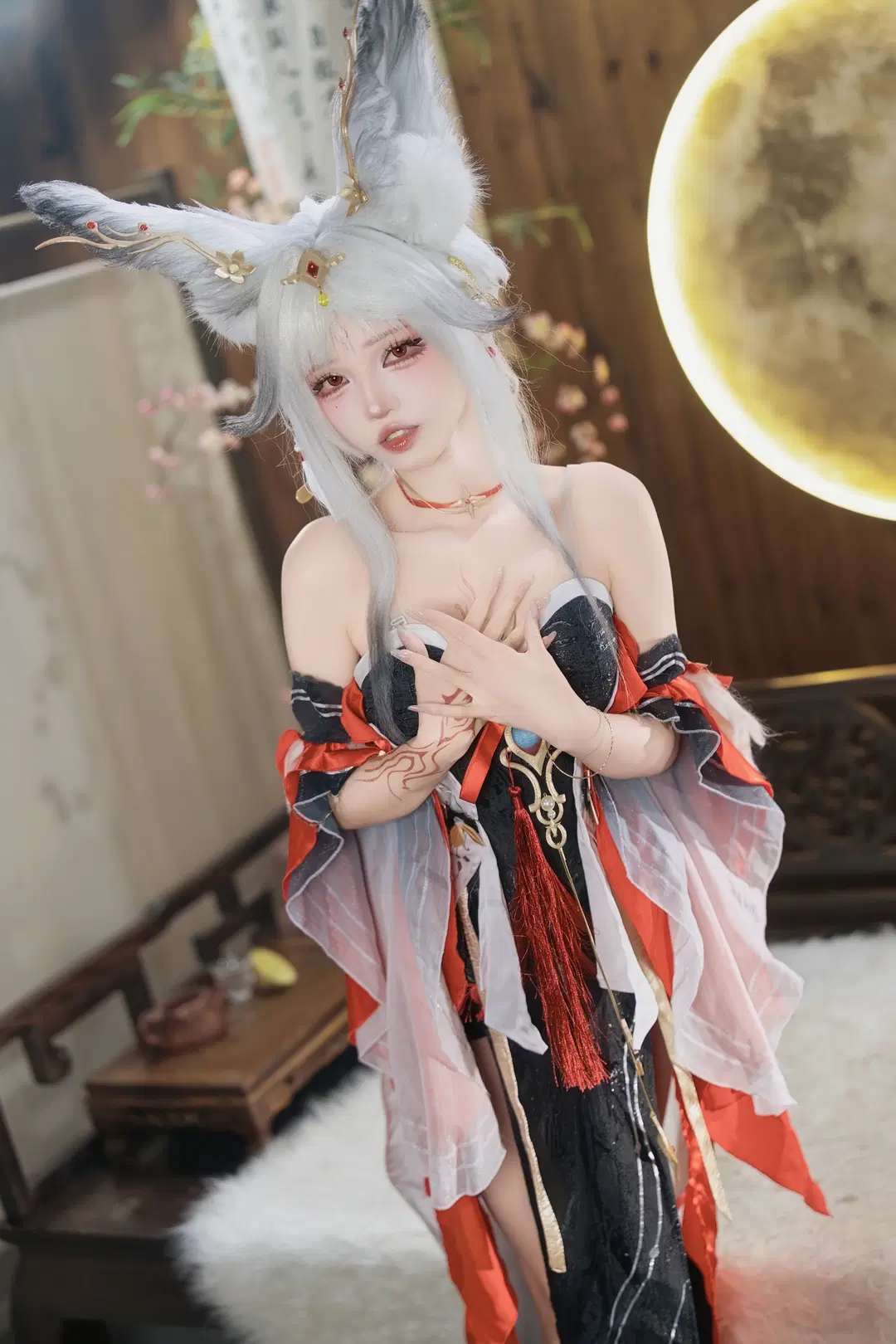 [Hsin cosplay] Wuthering Waves Fox-Themed Phantasm Woven in Red, White, and Black by 茶包 - Image 9