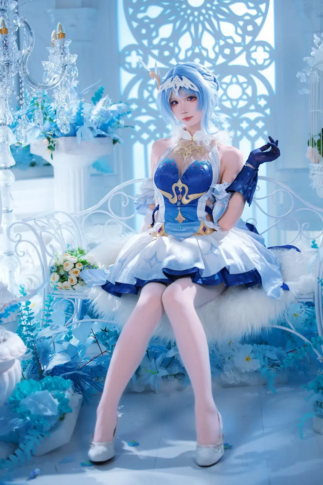 【奥黛塔cos】原神甜妹的蓝白梦幻氛围 - 茶包 - 第3张