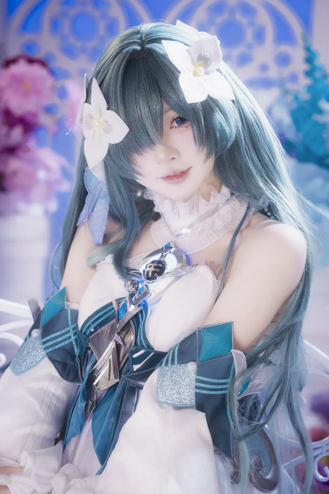 [Vodyanitsa cos] Quiet light and shadow in the sea of flowers, recording the dreamy moments of the blue-toned girl by 茶包 - Image 7