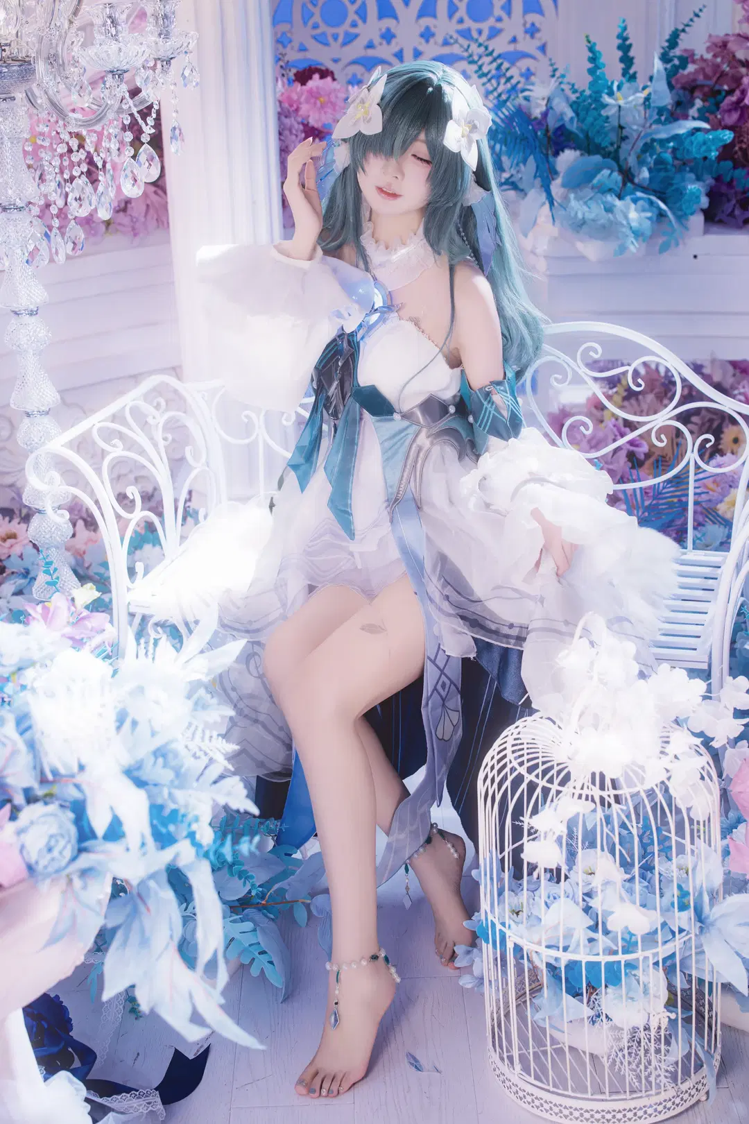 [Vodyanitsa cos] Genshin Impact Dreamy Flower Field: An Ethereal Freeze-Frame by 茶包 - Image 3