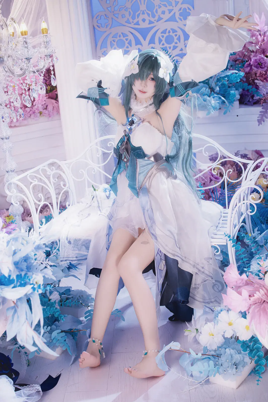 [Vodyanitsa cos] Genshin Impact Dreamy Flower Field: An Ethereal Freeze-Frame by 茶包 - Image 4