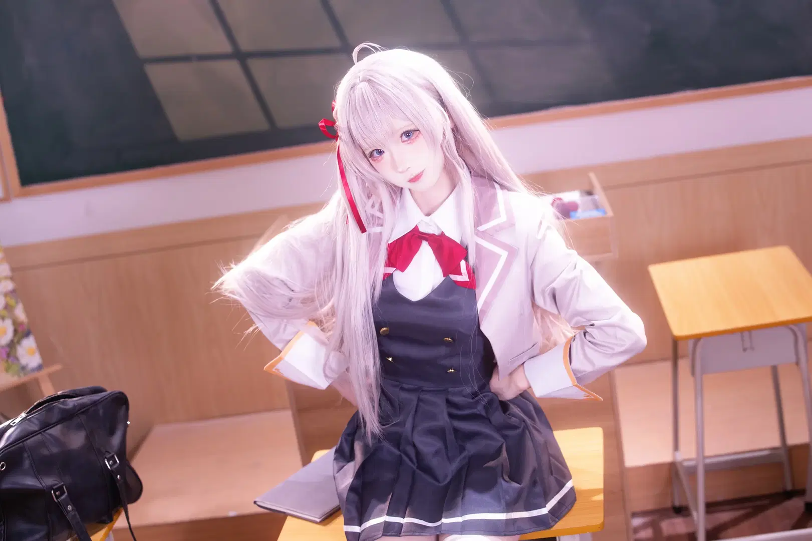 [Alya cosplay] Classroom Daily Life with Textured Uniform and Animal Ears by 咩噗茶 - Image 7