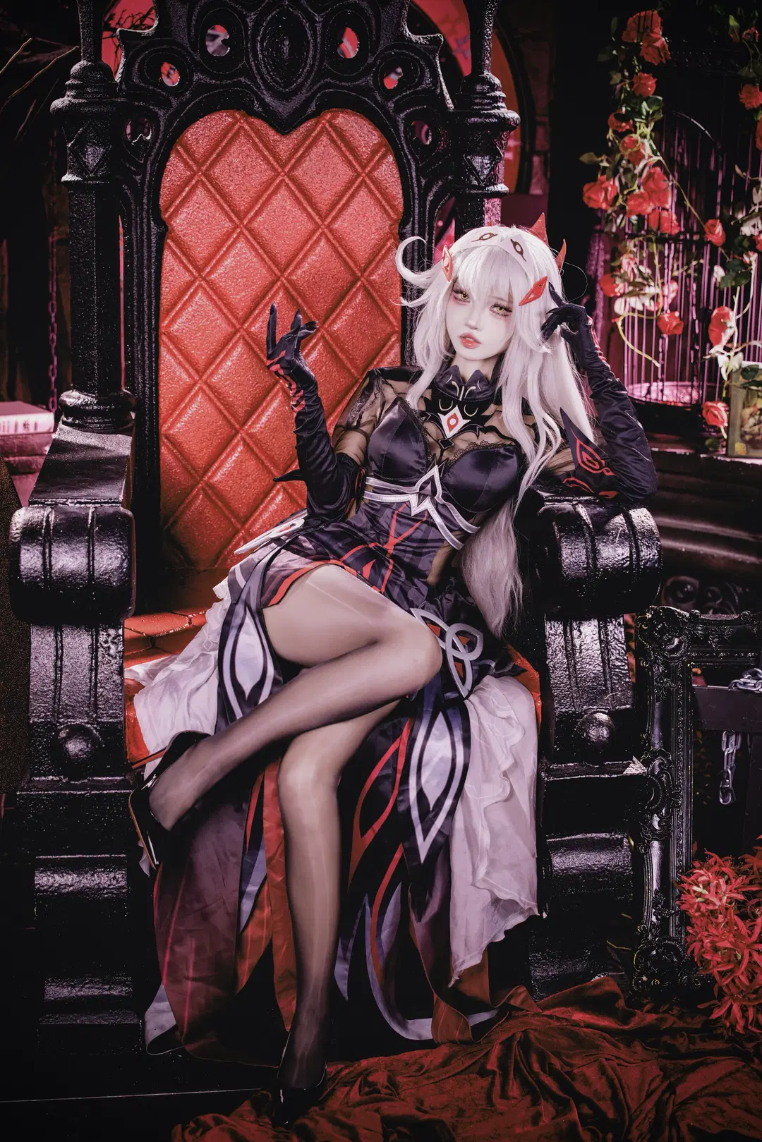 【若娜瓦cos】原神 红黑哥特风的暗夜女王 - 咩噗茶 - 第2张