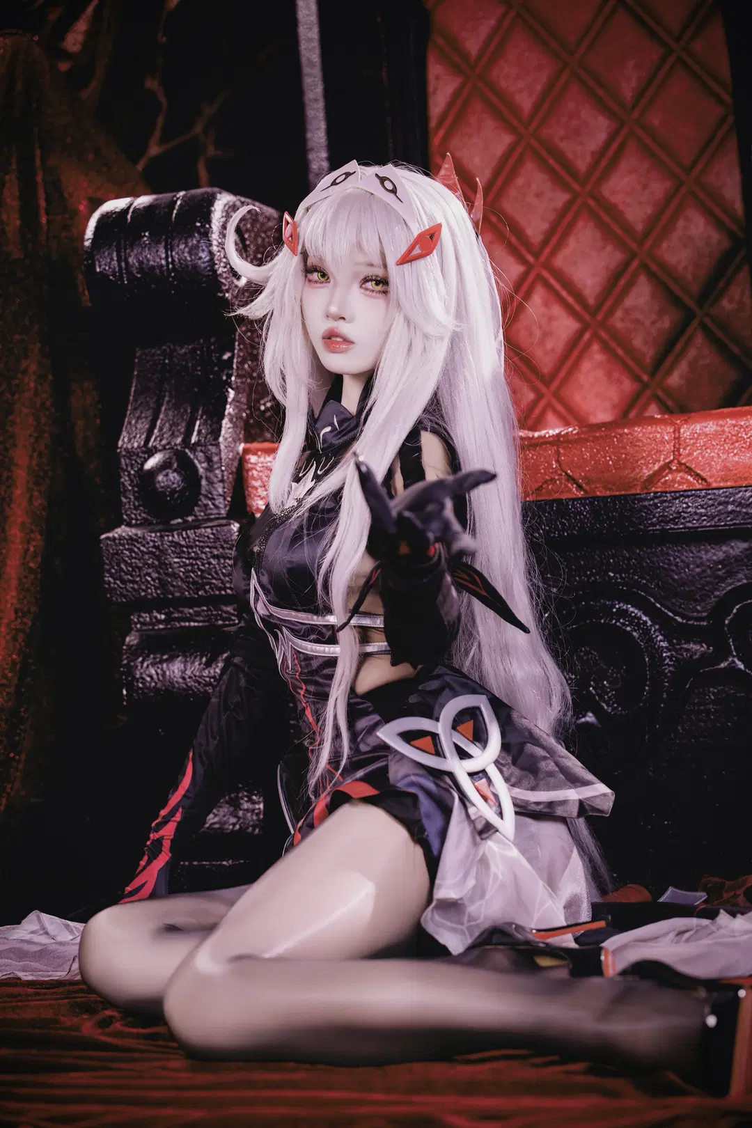 【若娜瓦cos】原神 红黑哥特风的暗夜女王 - 咩噗茶 - 第3张