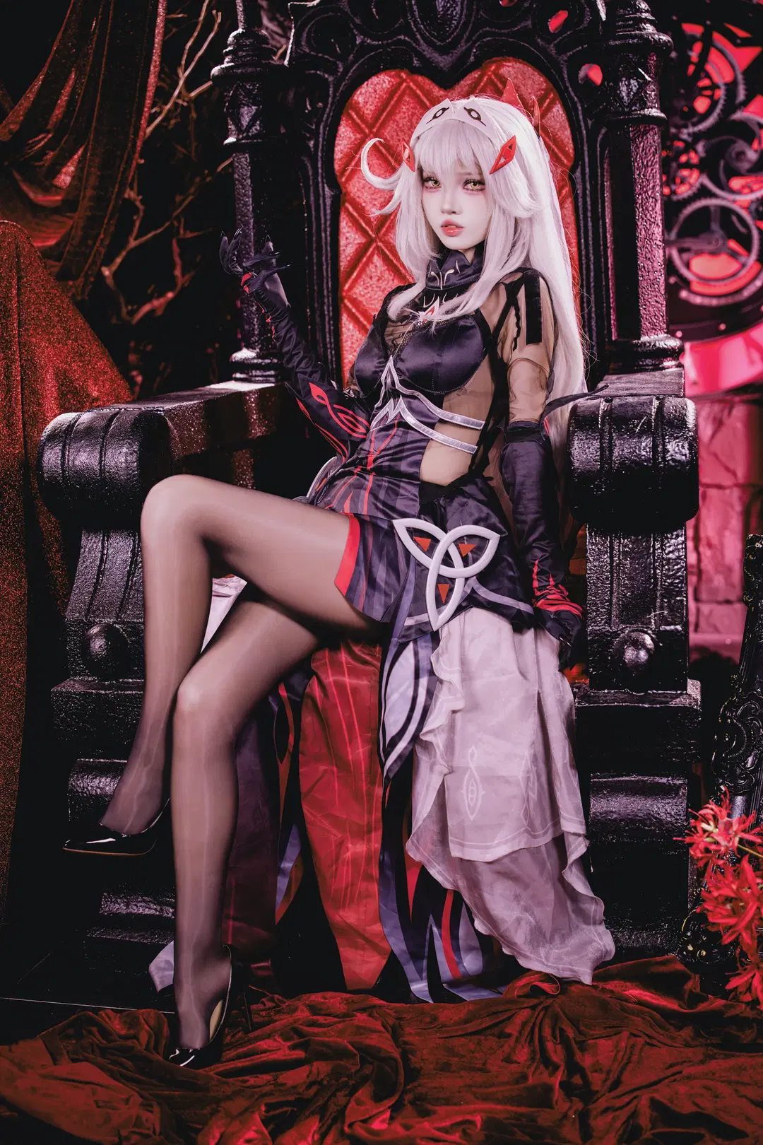 【若娜瓦cos】原神 红黑哥特风的暗夜女王 - 咩噗茶 - 第6张