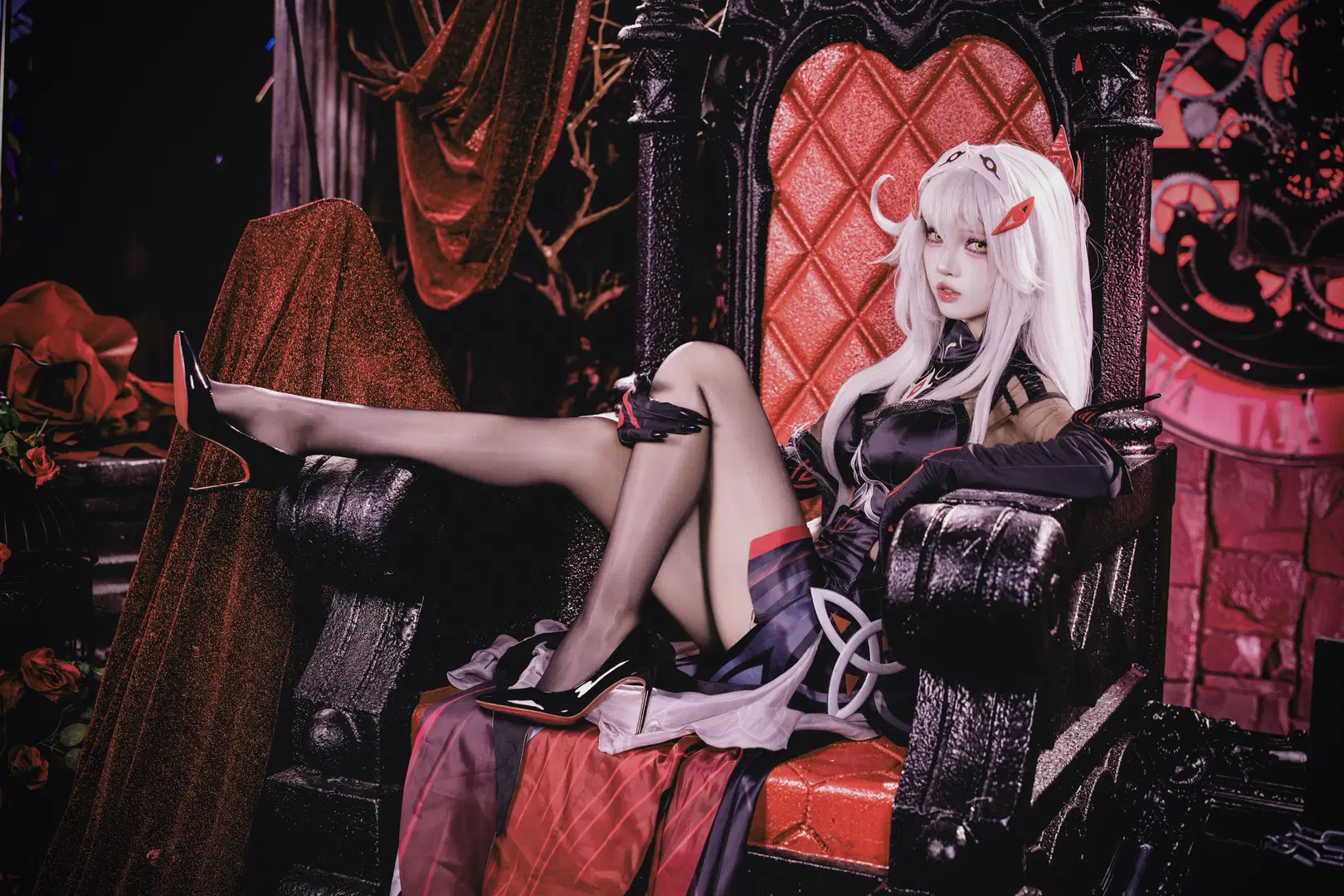 【若娜瓦cos】原神 红黑哥特风的暗夜女王