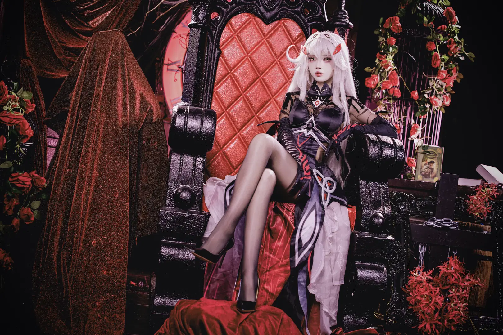 【若娜瓦cos】原神 红黑哥特风的暗夜女王 - 咩噗茶 - 第8张