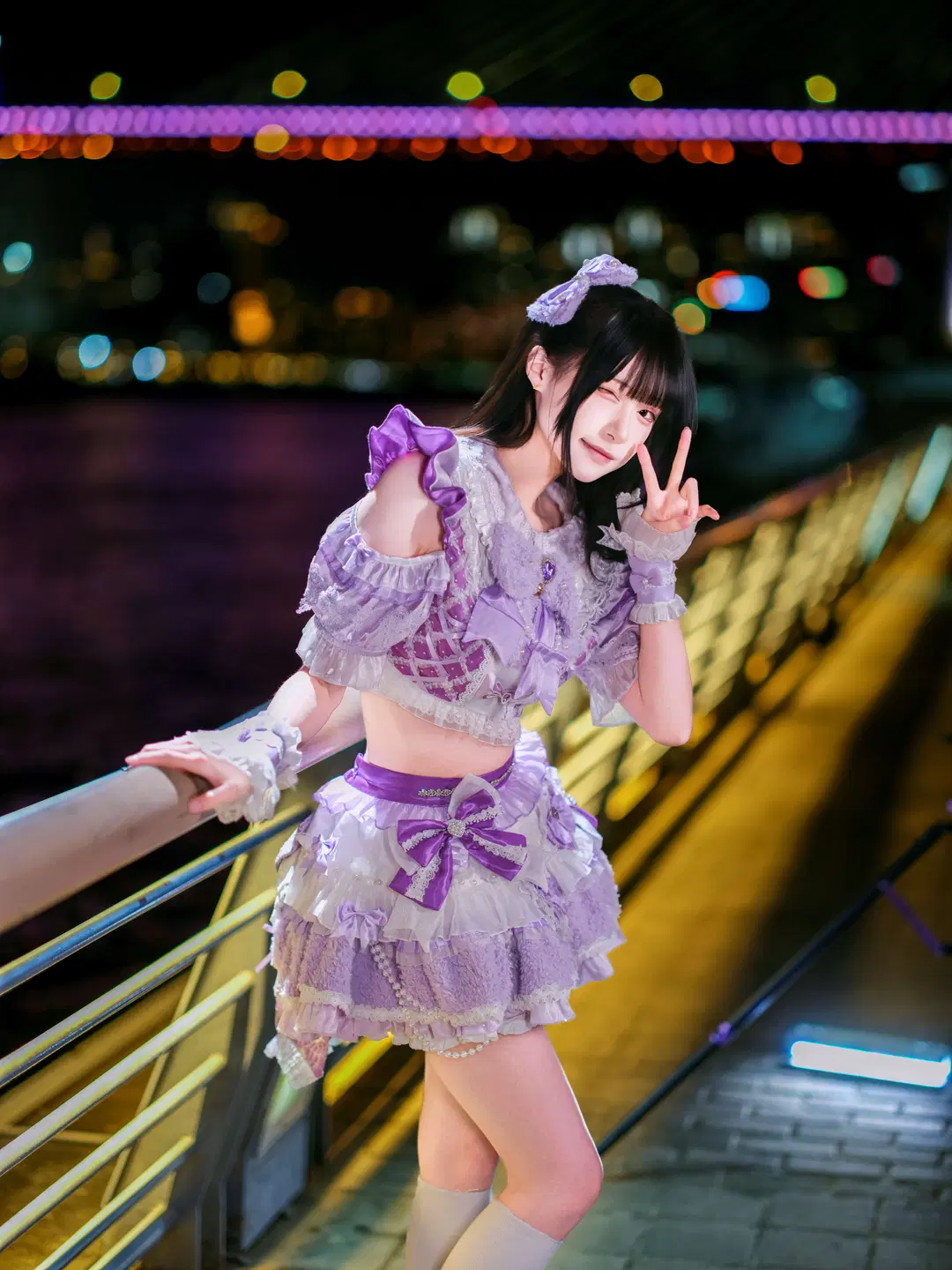 夜空中最閃亮的星，紫白打歌服夜景寫真 - Ethenyl - 第7張