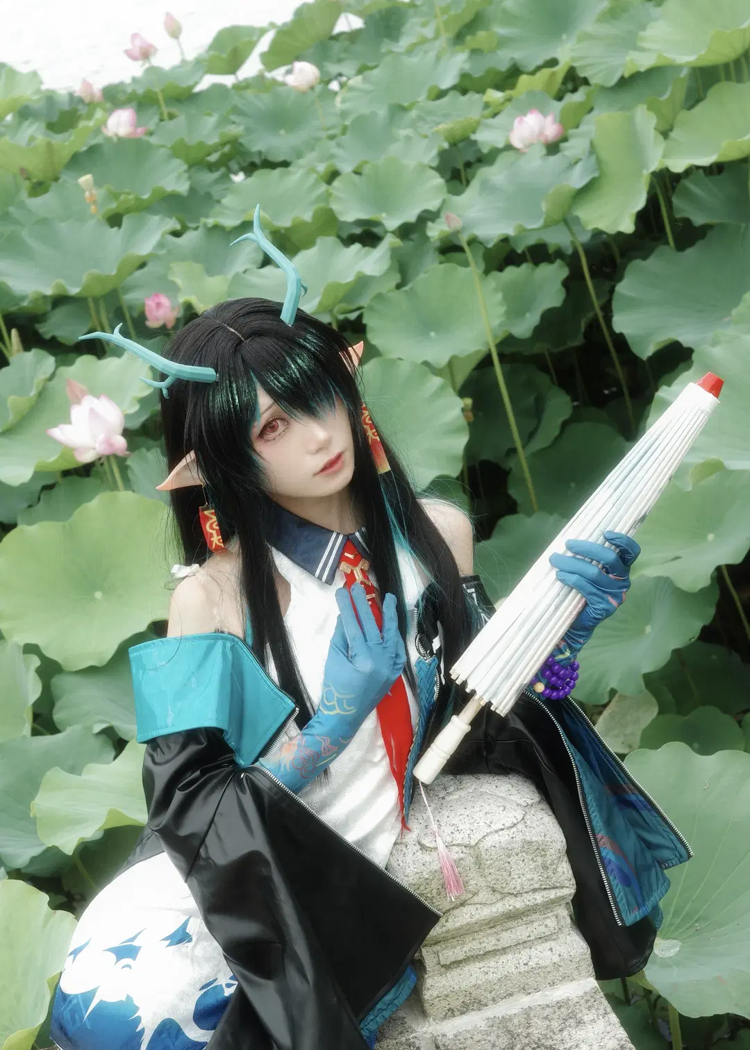 cosplay, 古风摄影, 明日方舟, 夕cos, 荷塘外拍