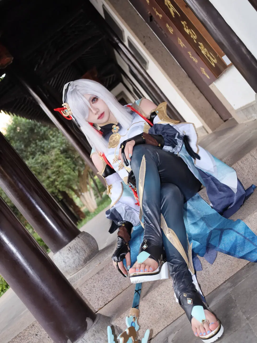 申鹤cos 园林不同视角的拍摄记录 - 祈雨『约拍』 - 第3张