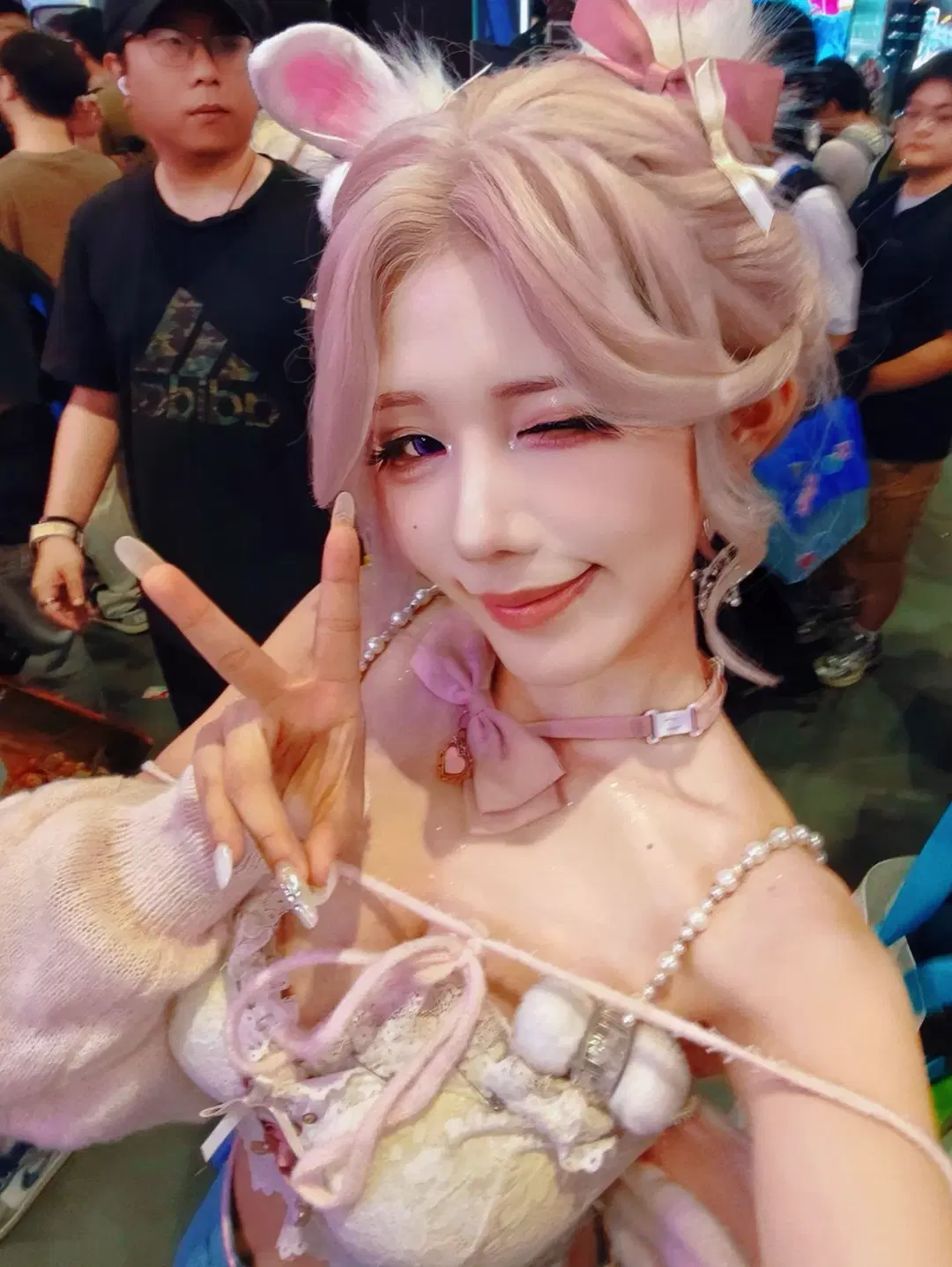 永劫无间, 漫展返图, 粉发少女, 沈妙cos, 兔耳cos