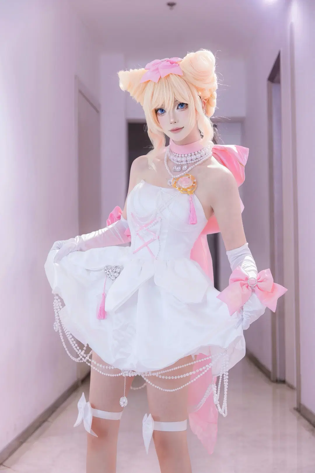 cosplay, 場照攝影, 二次元人像, 粉色花苞裙, 上海靜安大悅城